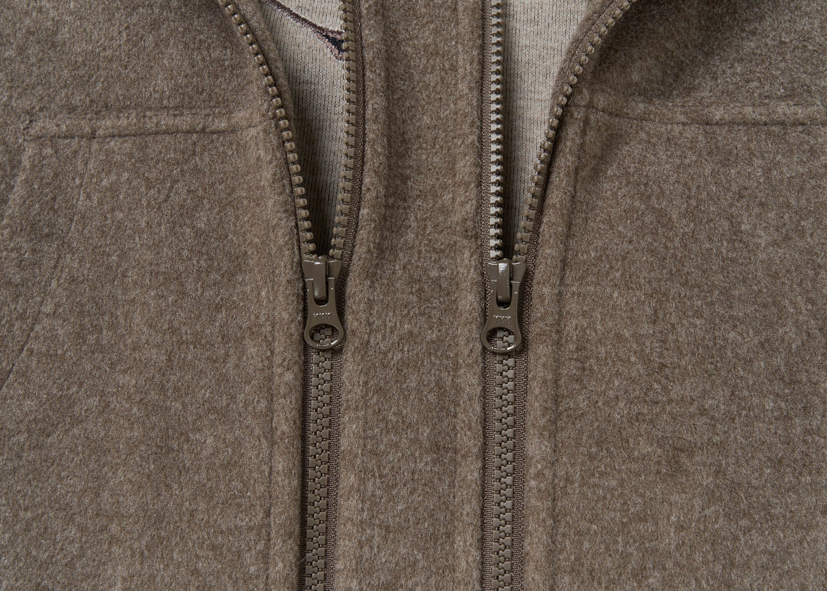 SAVAGEGROWTHWORLD Detachable Fur Collar Double-Zipper Coat