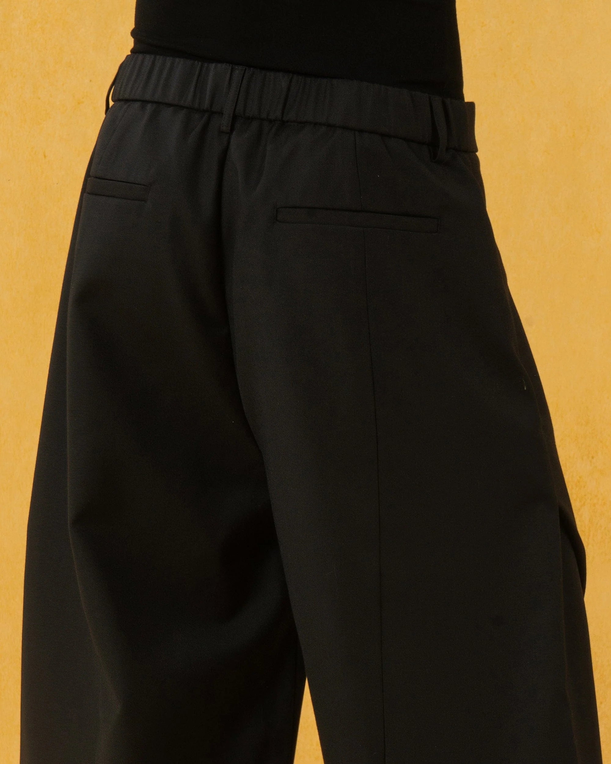 CLP Curved Crinkled Floor-Length Trousers