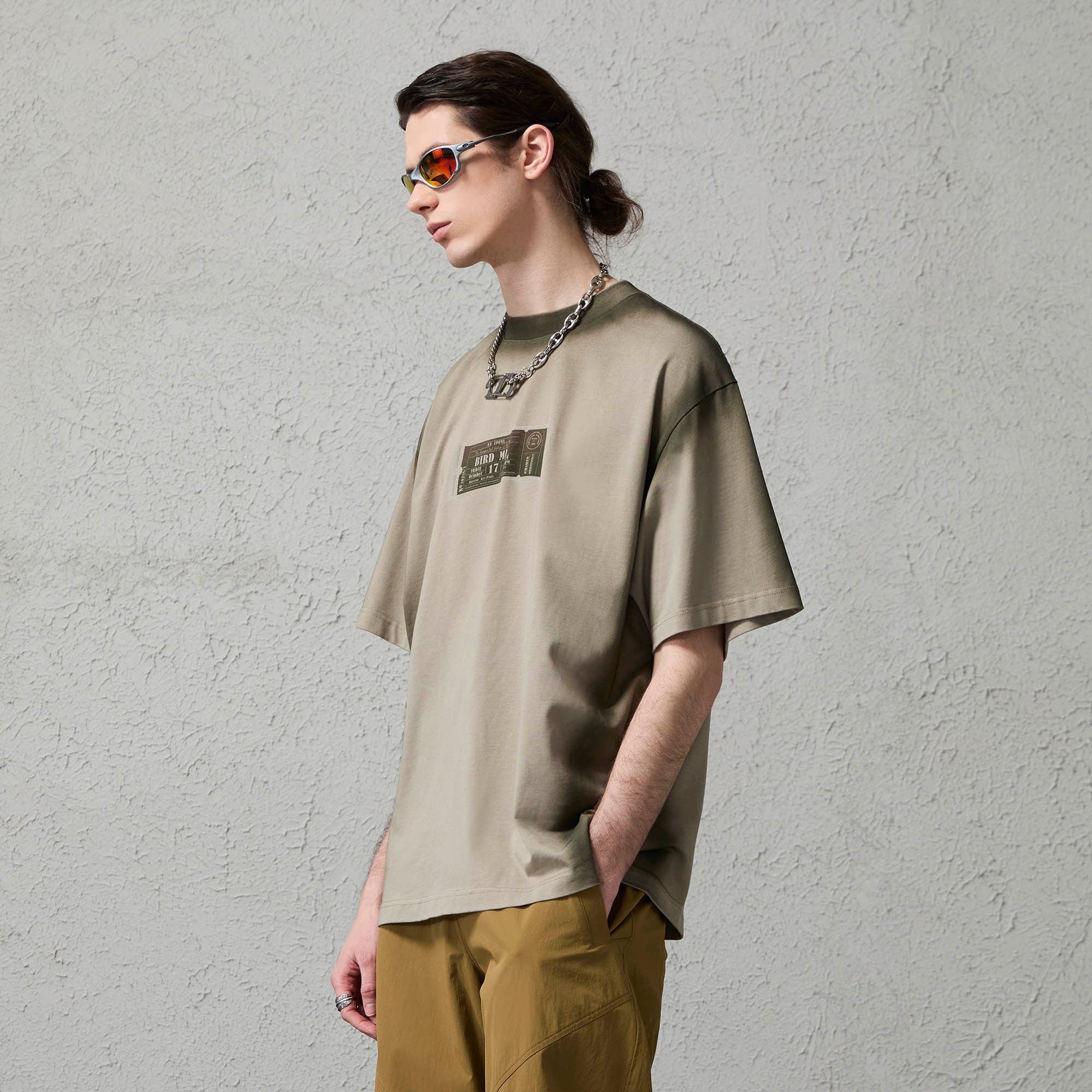 ORGANIC EMOTION Spray-Faded Ticket Graphic T-Shirt