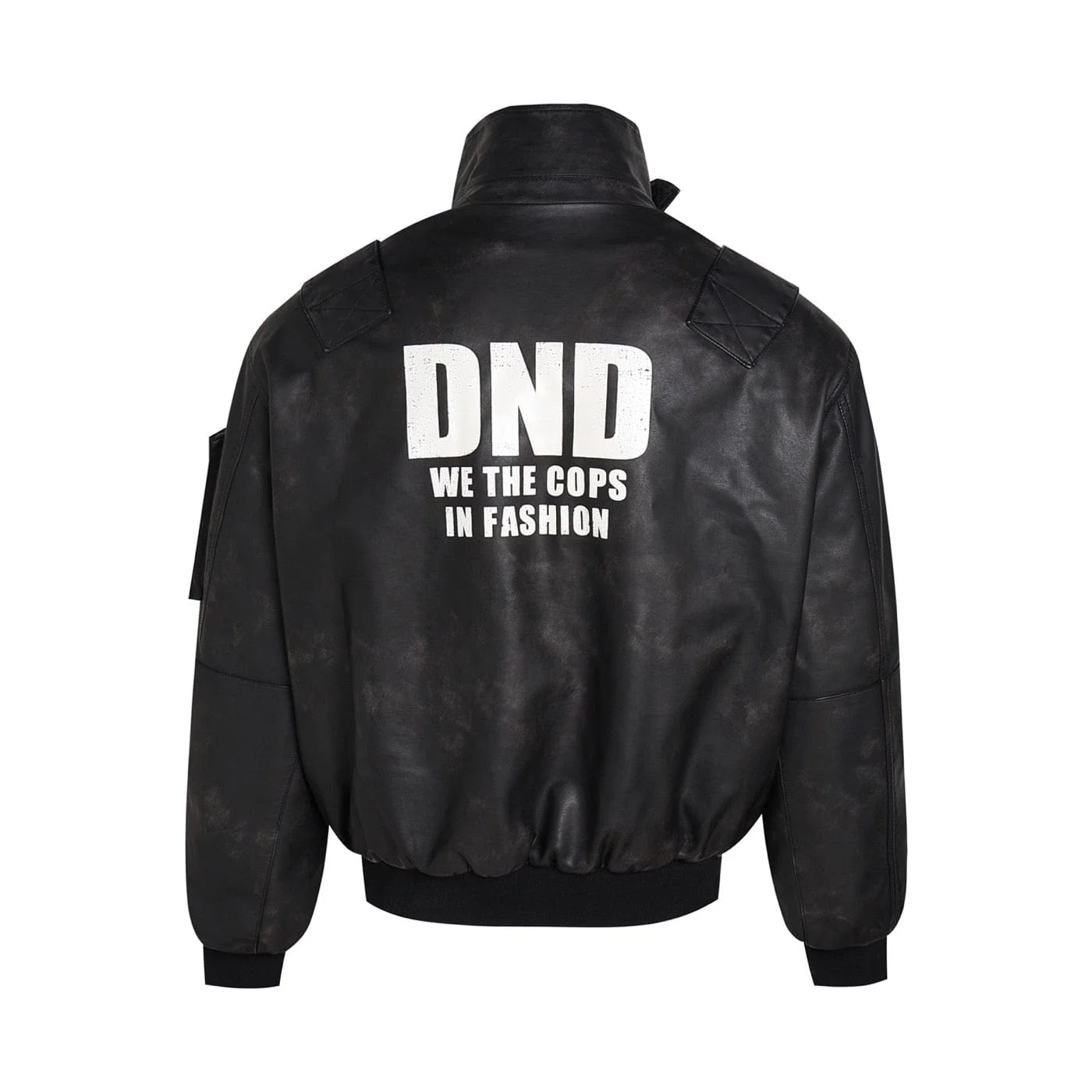 DND4DES Battle Field Faux Leather Bomber Jacket