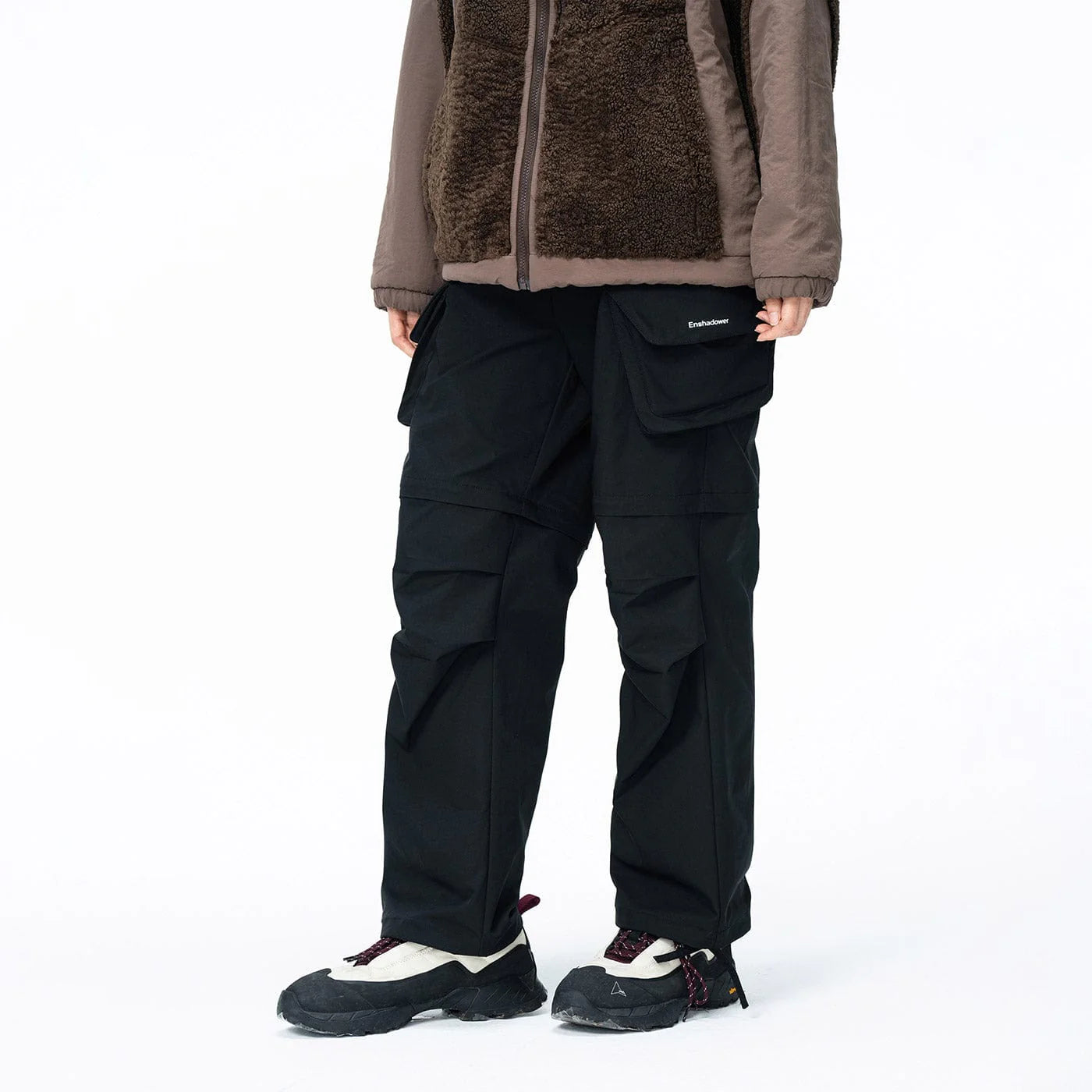 ENSHADOWER Detachable Big Pockets Crinkled Pants