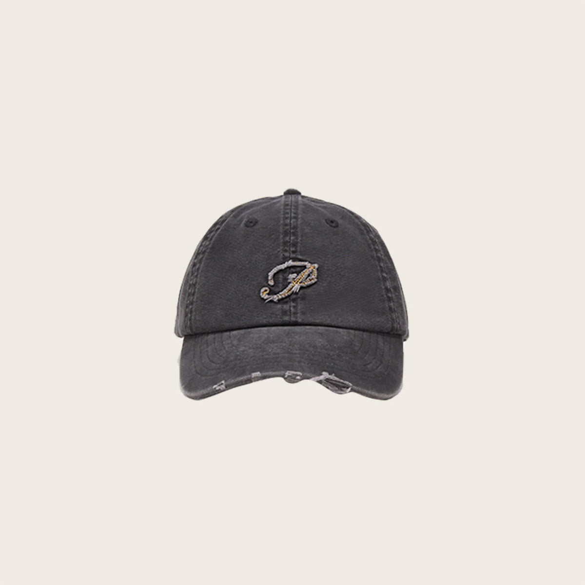 OPICLOTH Distressed LOGO Embroidered Cap