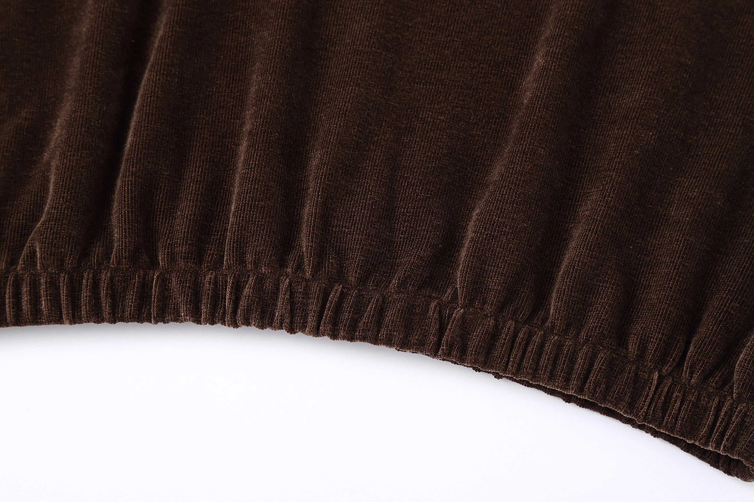 CLP Corduroy Elastic-Hem Half-Zip Pullover
