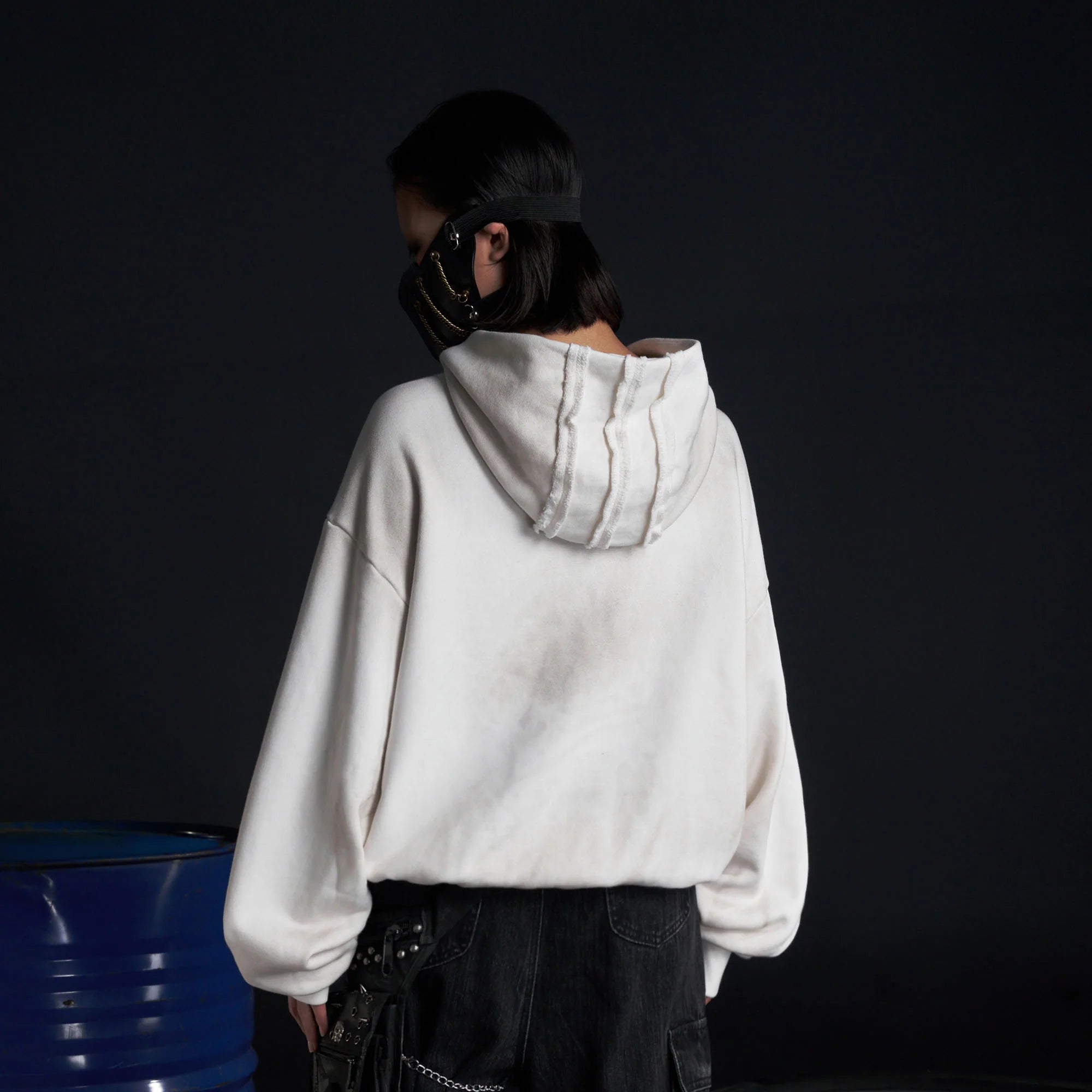 RECOVER ZONE LOGO Embroidered Dirty Wash Hoodie