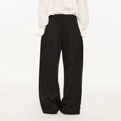 KREATE Modern Pinstriped Pleated Wide-Leg Trousers
