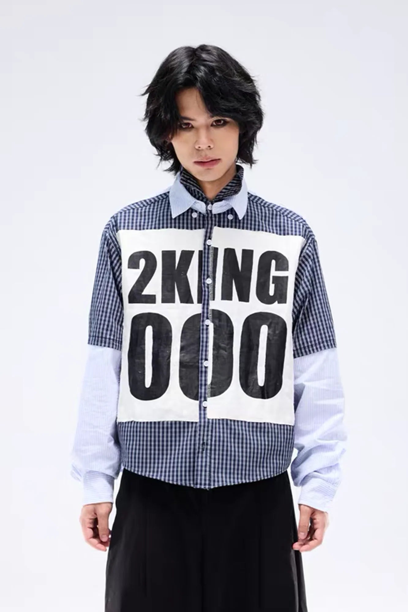 NOTHINGNESS WORLD Deconstructed Layered Graphic Spliced Shirt