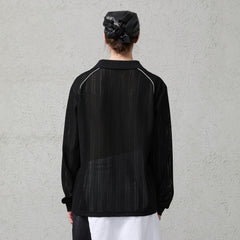 ORGANIC EMOTION Retro Sheer Striped Knit Raglan Jersey