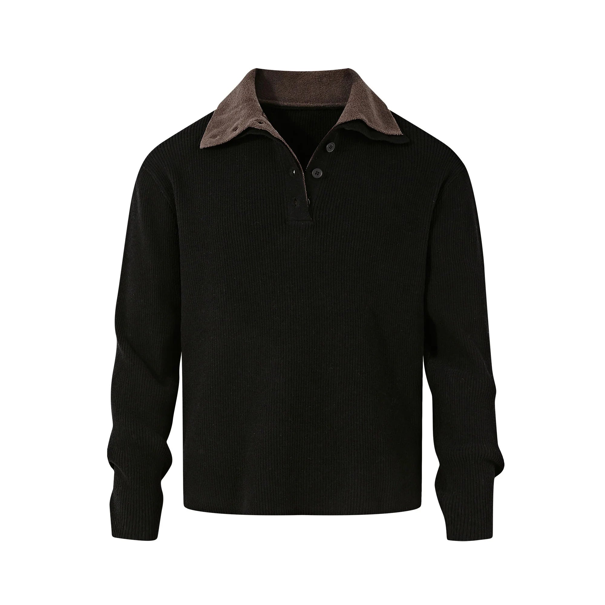 KREATE Contrast Layered Collar Ribbed Sweater