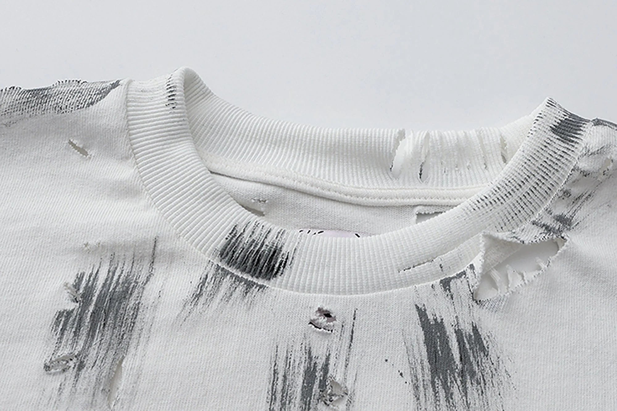 LUUUCAM Fragmented Life Distressed Brushstroke Tee