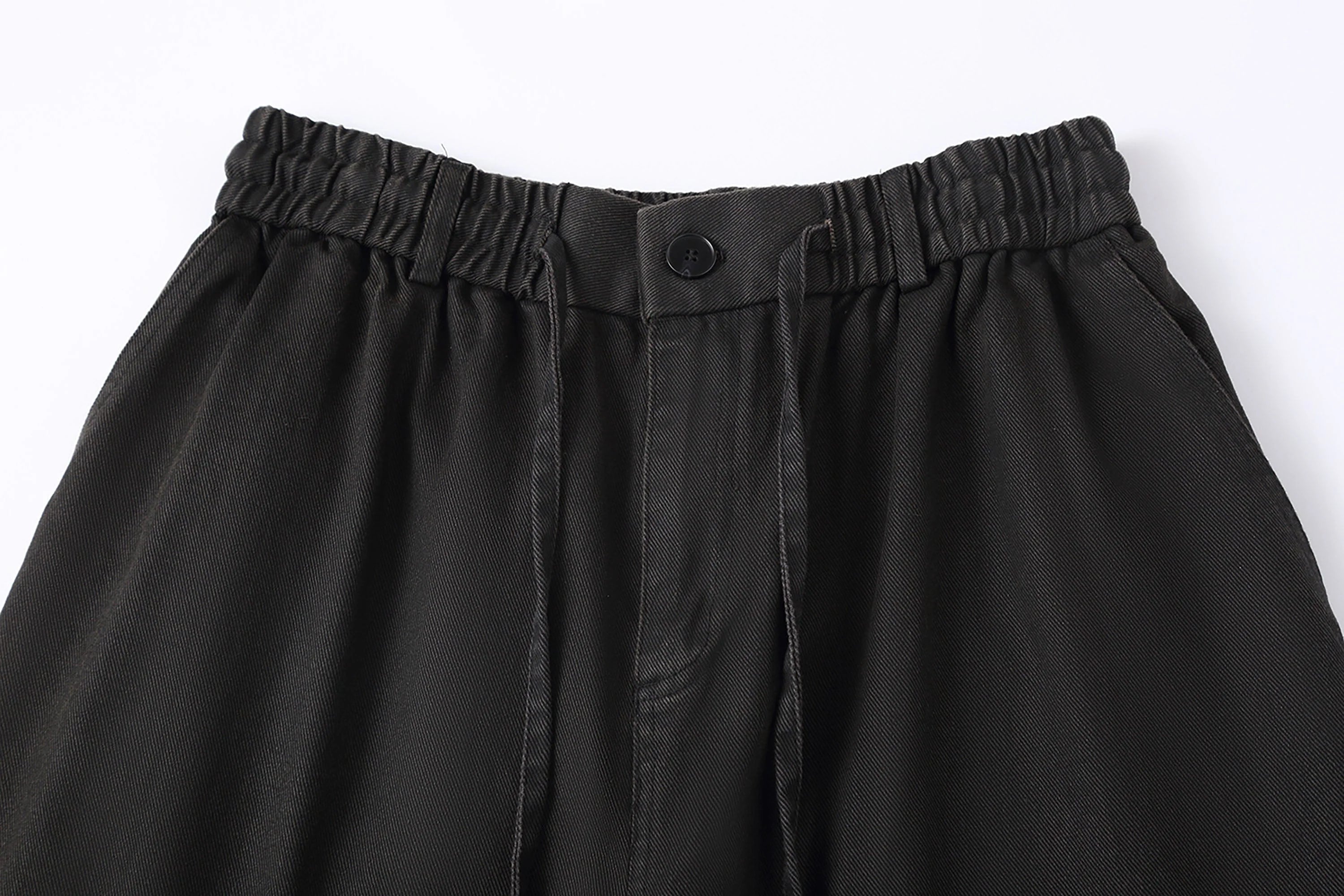 CLP Retro Pleated Knee Drawstring Oversized Jeans