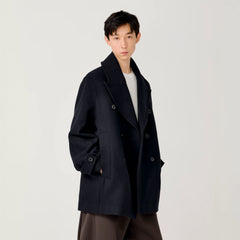OPICLOTH Classic Wool-Blend Double-Breasted Coat