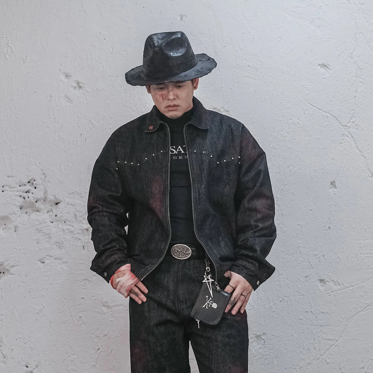 UNDERWATER Bloodstained Raw Denim Jacket