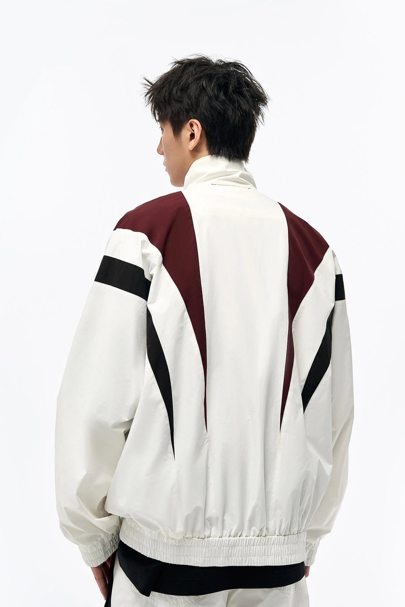 OVERLAPS Retro Contrast Spliced Track Jacket