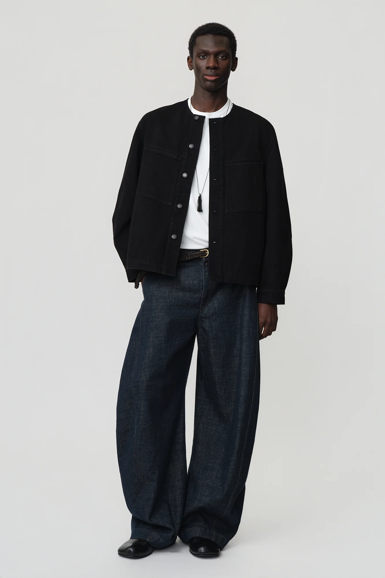 OPICLOTH Classic Indigo Curved-Leg Jeans