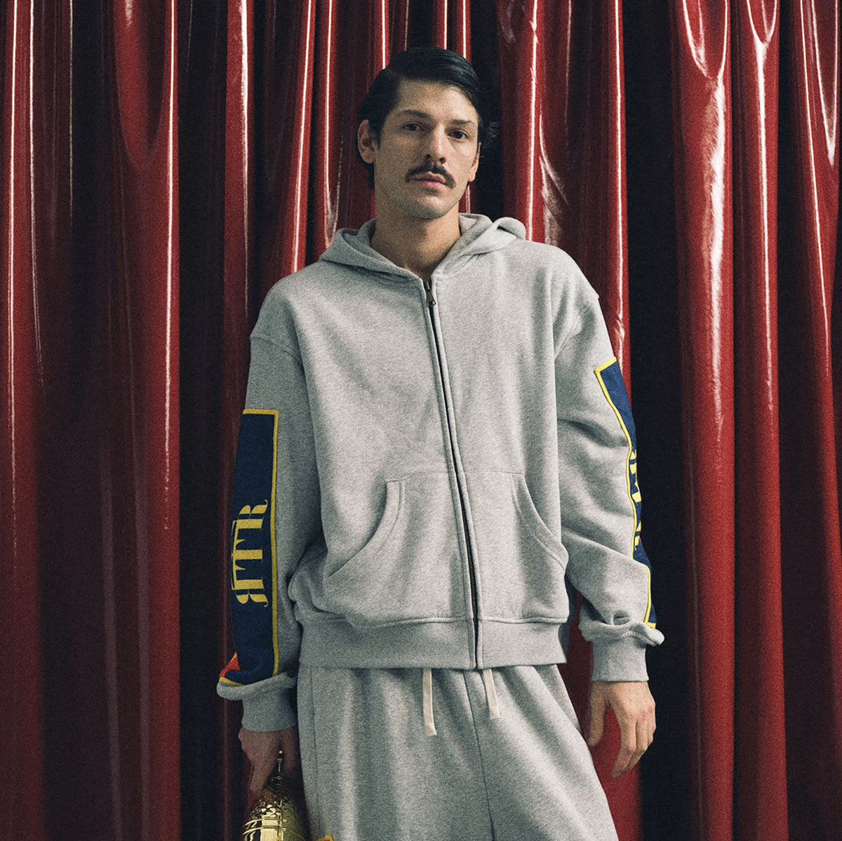 TRECLUB Graphic Patch Zip-Up Hoodie