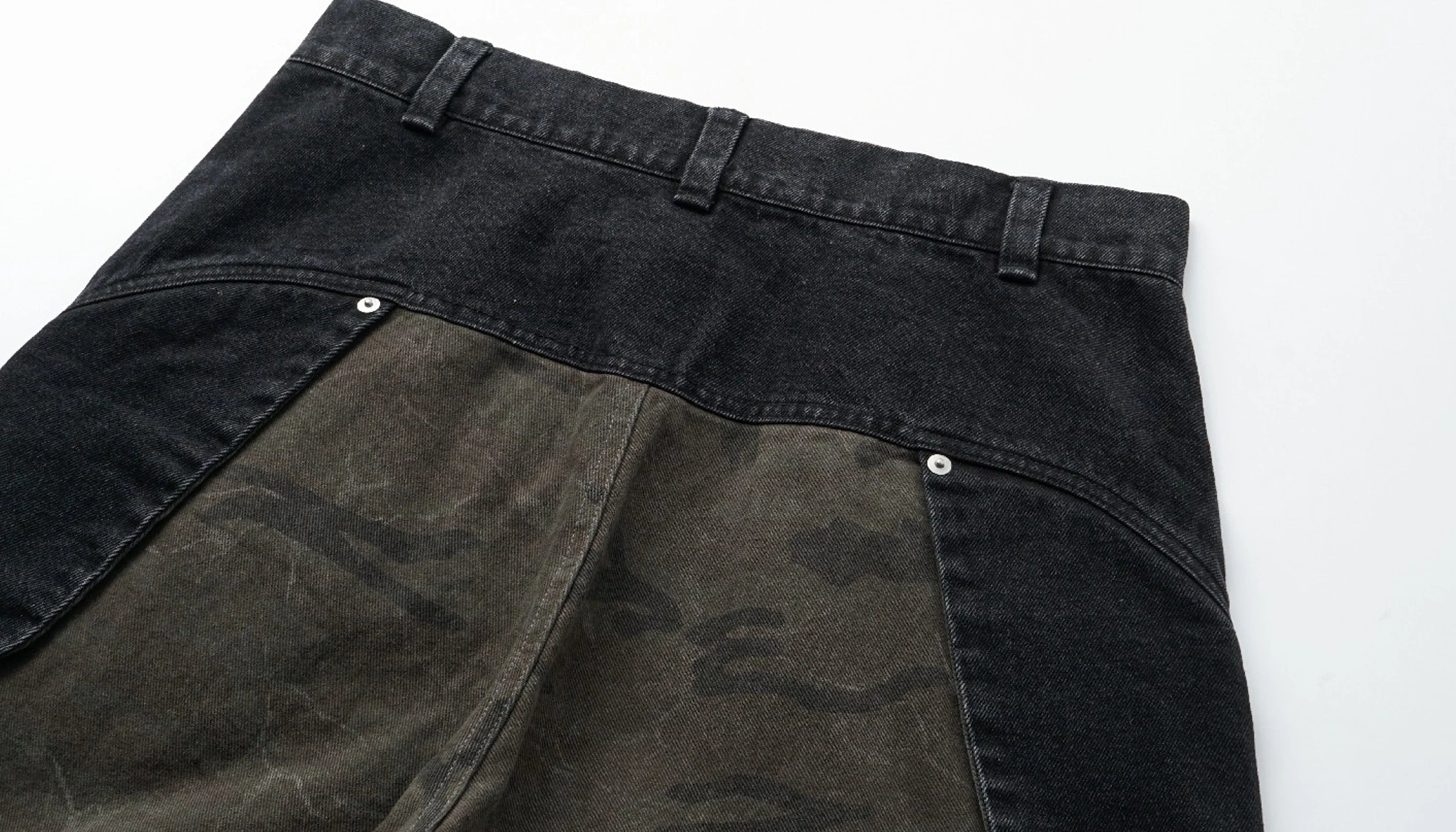 ALVNG AR ANTS Washed Camo Paneled Oversized Lantern Pants