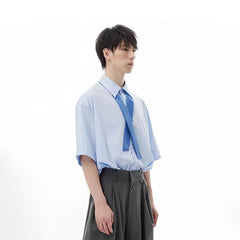 TUIMU Cross Tie Detachable Sleeve Shirt