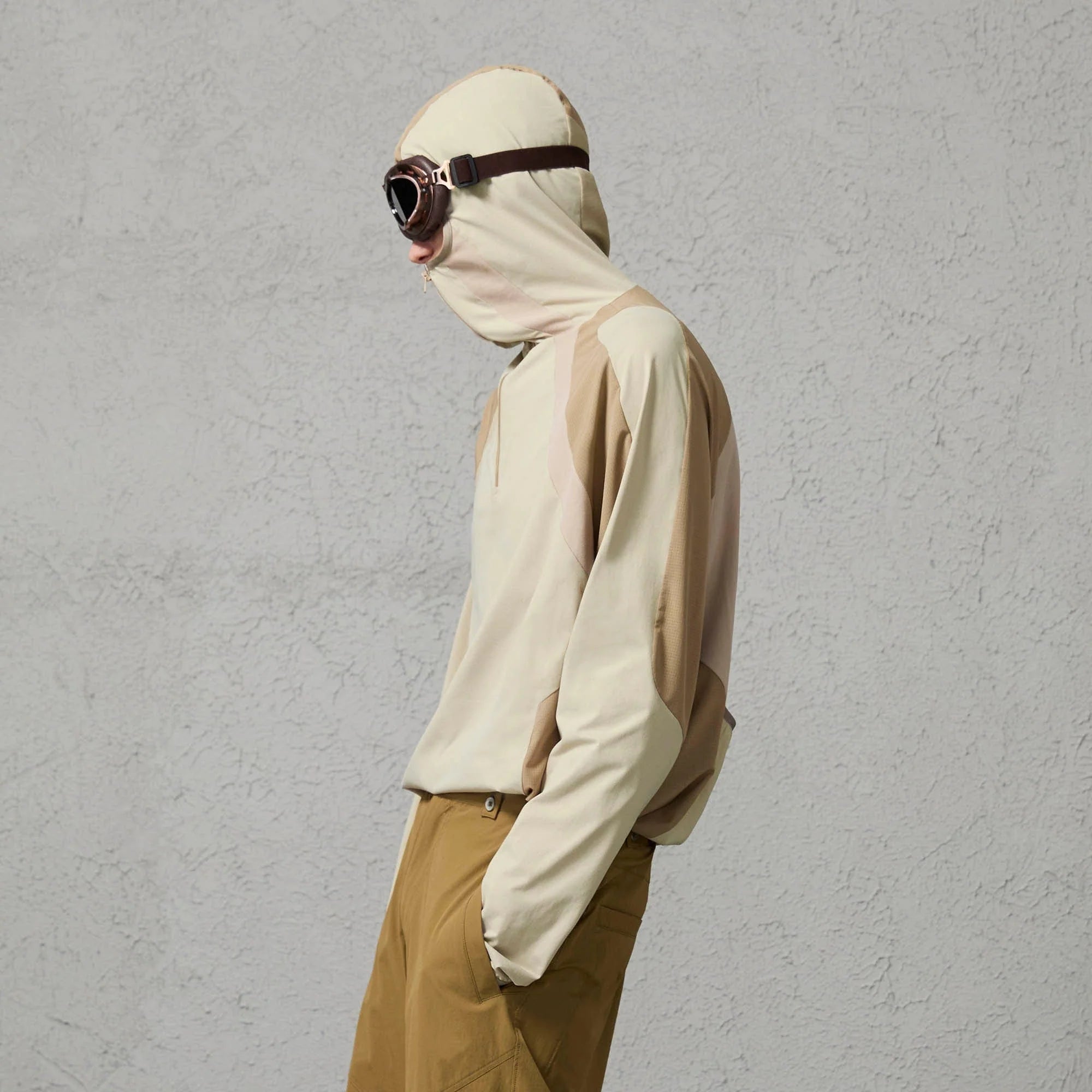 ORGANIC EMOTION Contrast Spliced Hooded Sorona Pullover Jacket