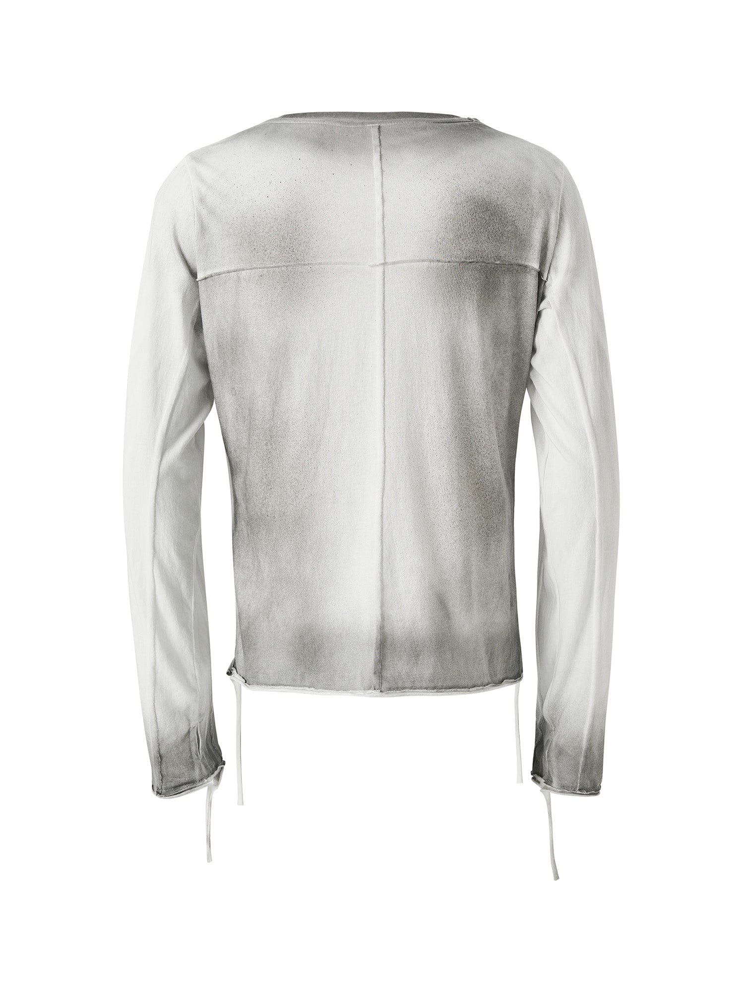 FLYERRER Washed Gradient Cross-Panel Raw-Edge Long-Sleeve Tee