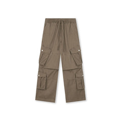 BONELESS Multi-Pocket Pleated Knee Drawstring Pants