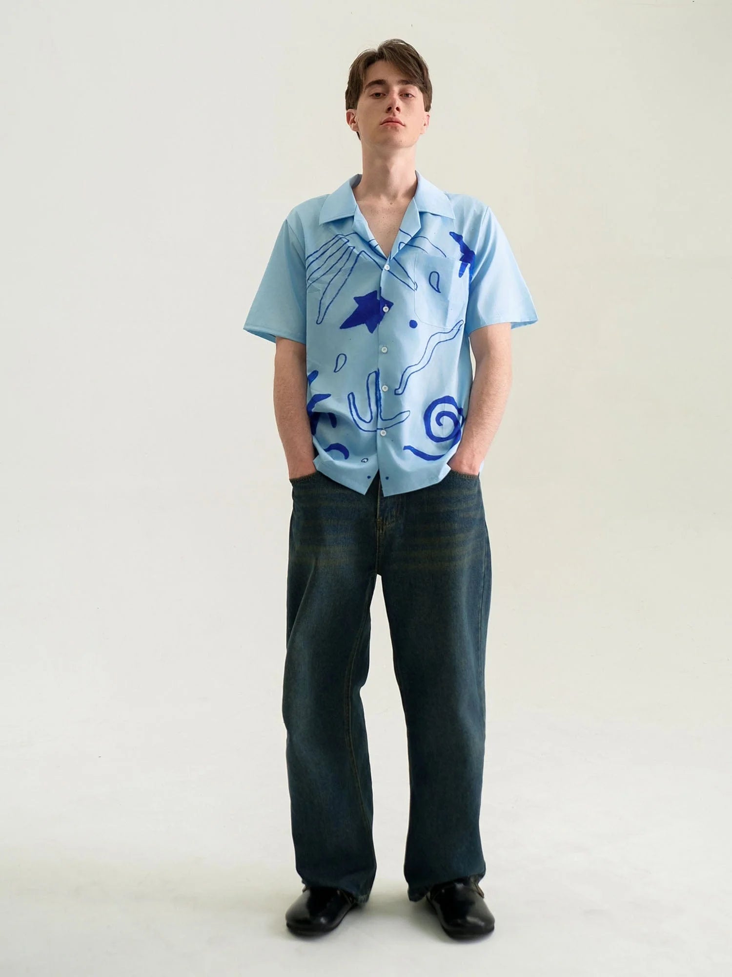 WIID Oceanic Doodle Graphic Half Shirt