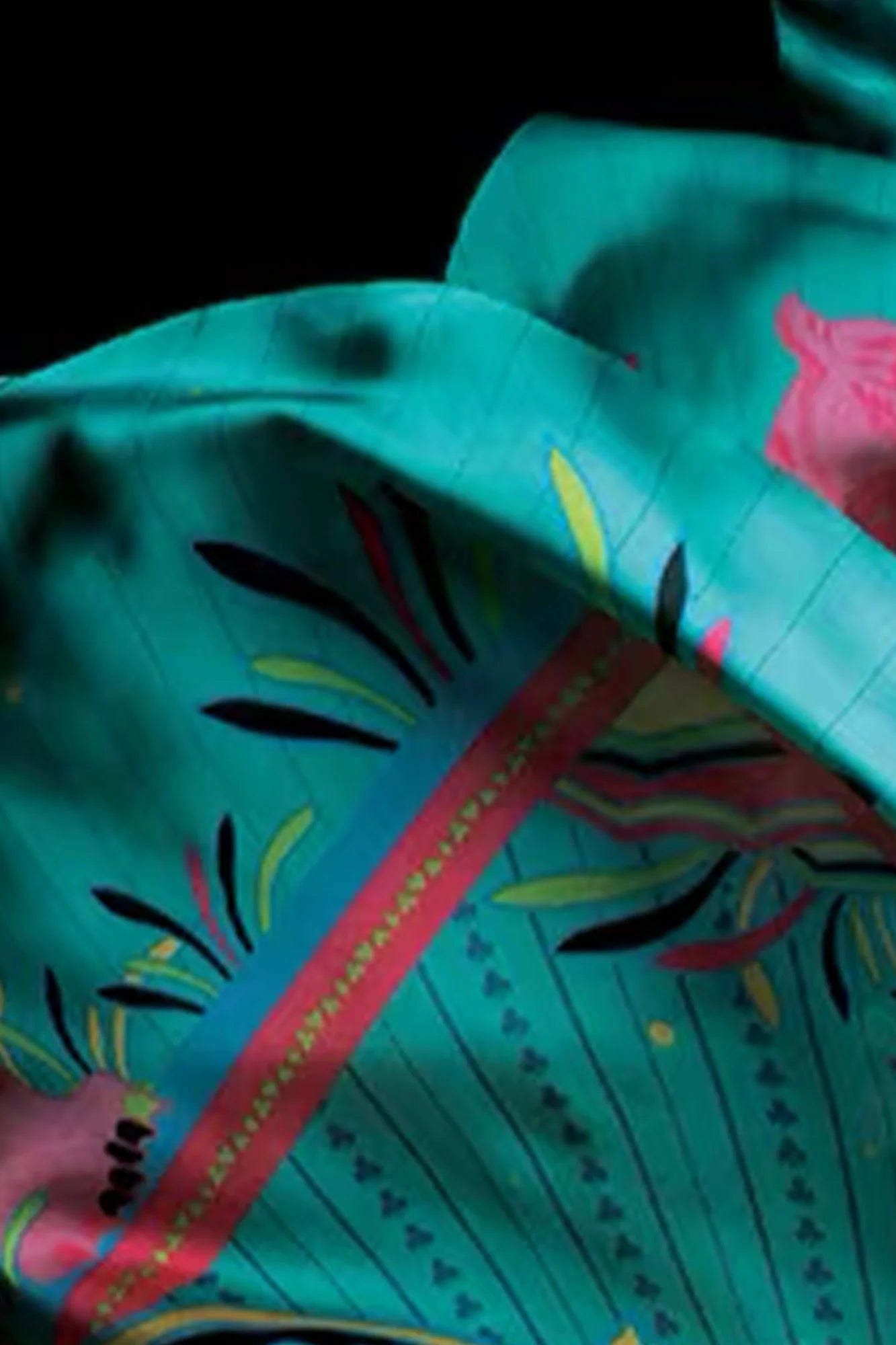 MASH UP ASIA Multicolor Tiger Sunburst Full-Print Square Scarf