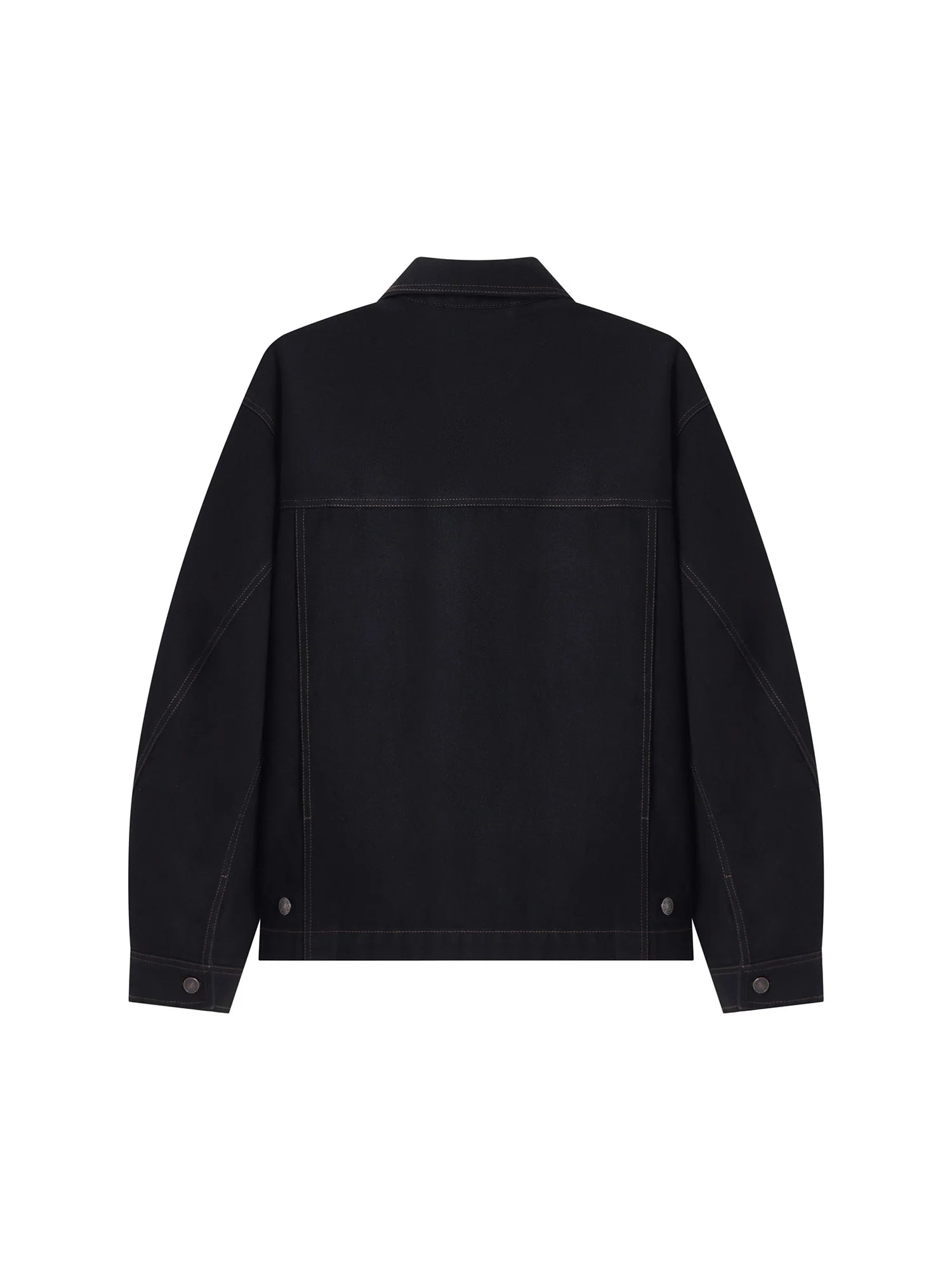 OPICLOTH Washed Patch-Pockets Curved-Cuffs Jacket