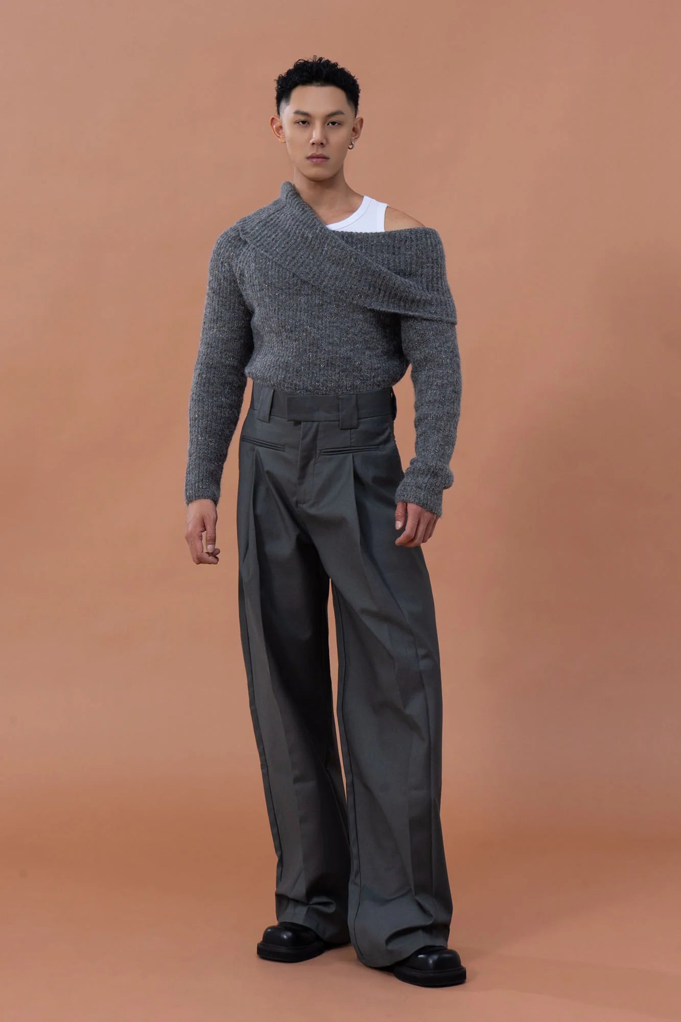 CLP Off-Shoulder Foldover Sweater
