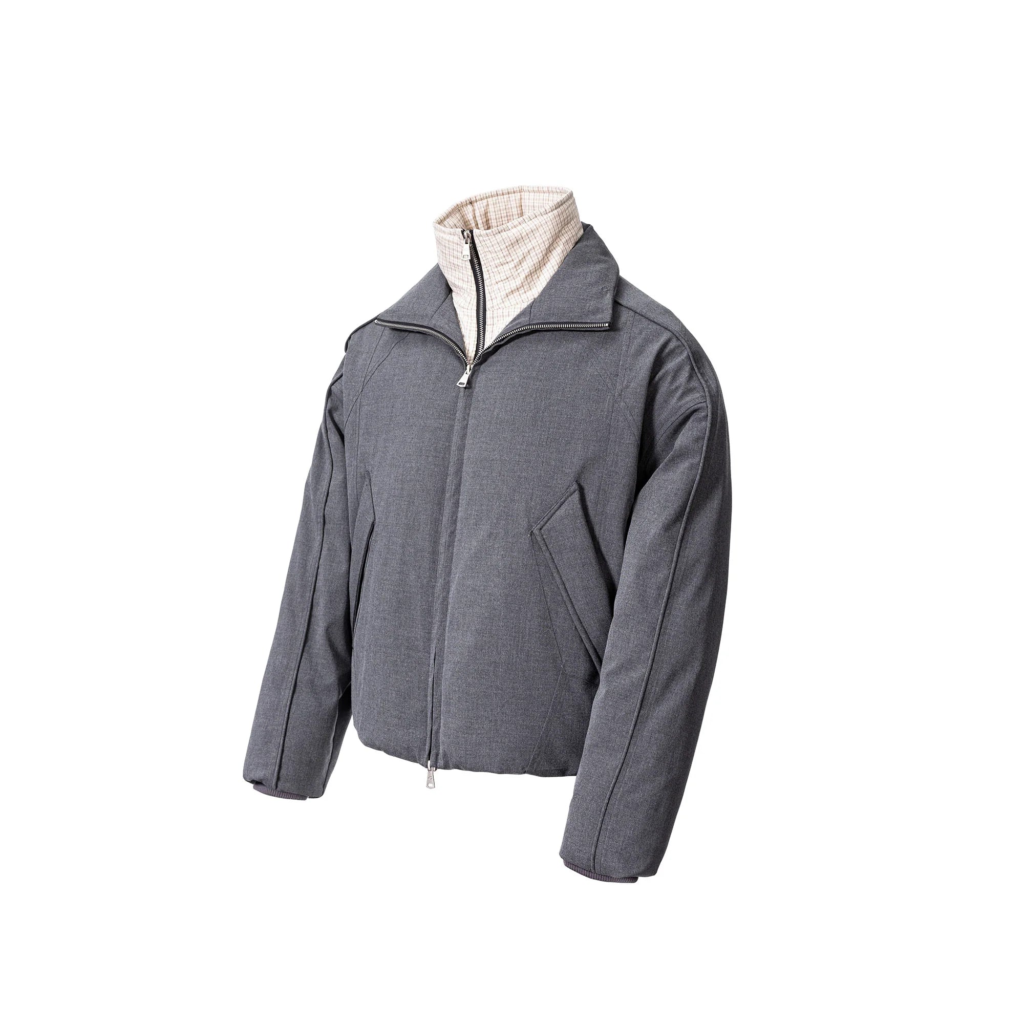 CATSSTAC Plaid Layered Down Jacket