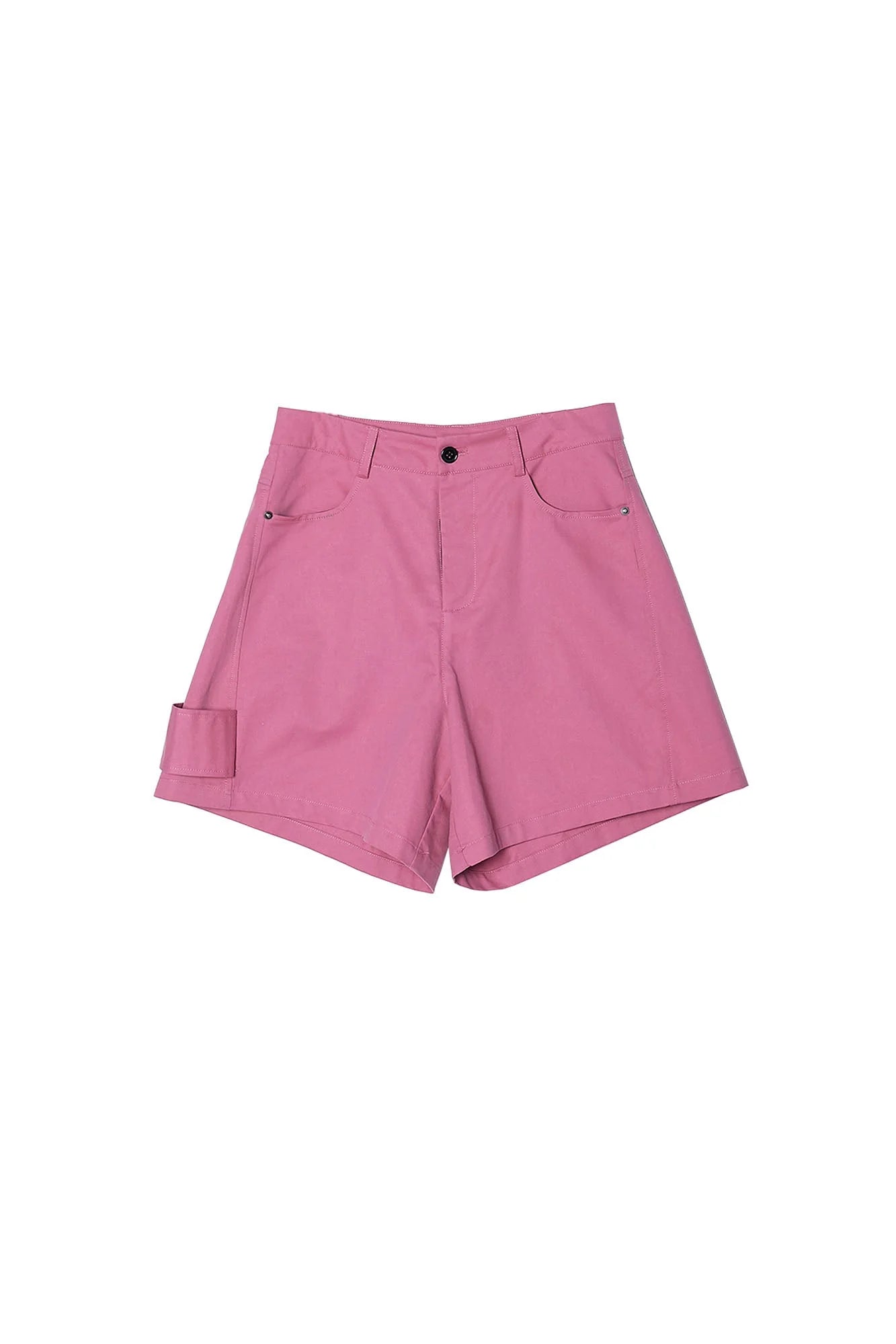 ASSEEN Asymmetric Side Strap Wide-Leg Shorts