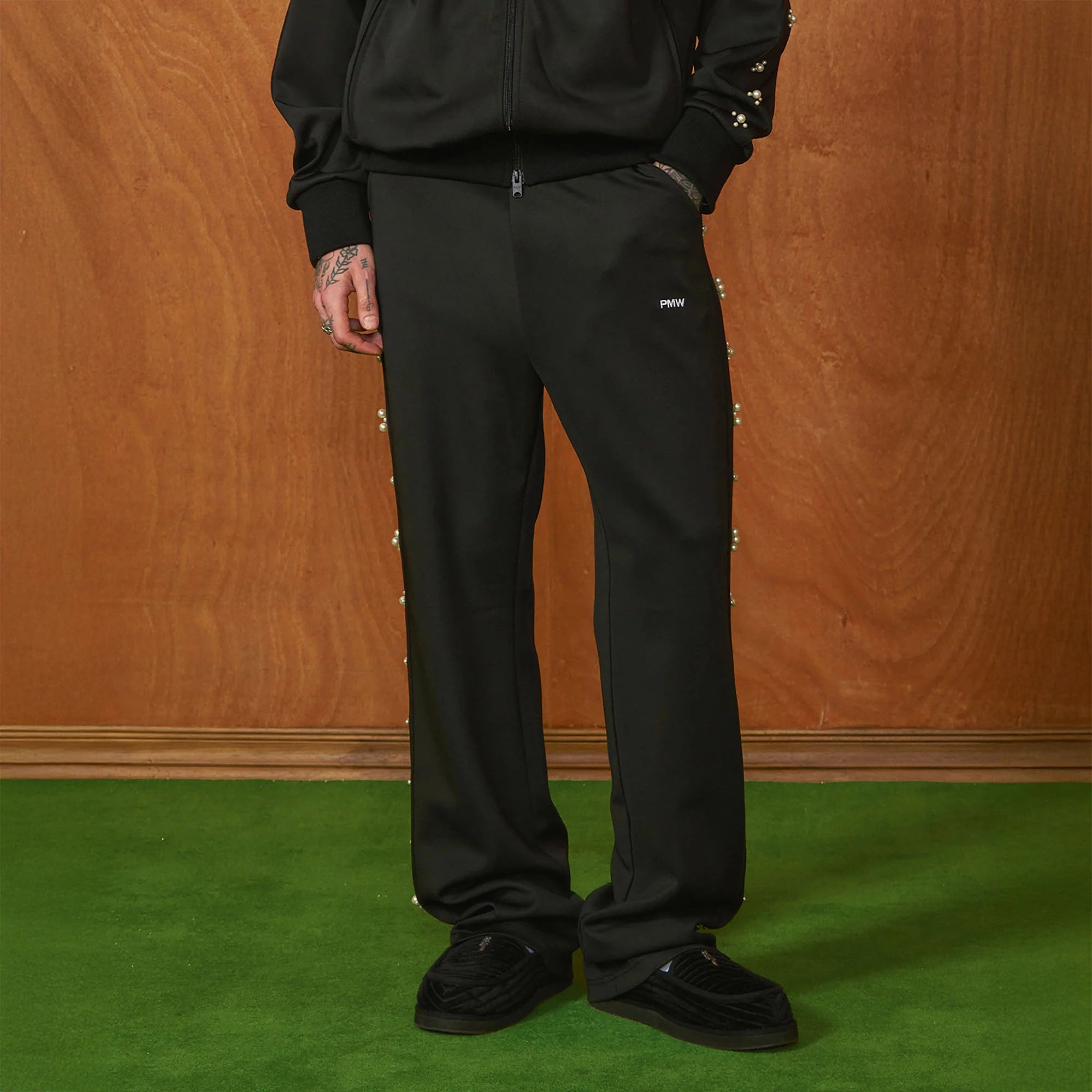PMW Pearl-Embellished Track Pants