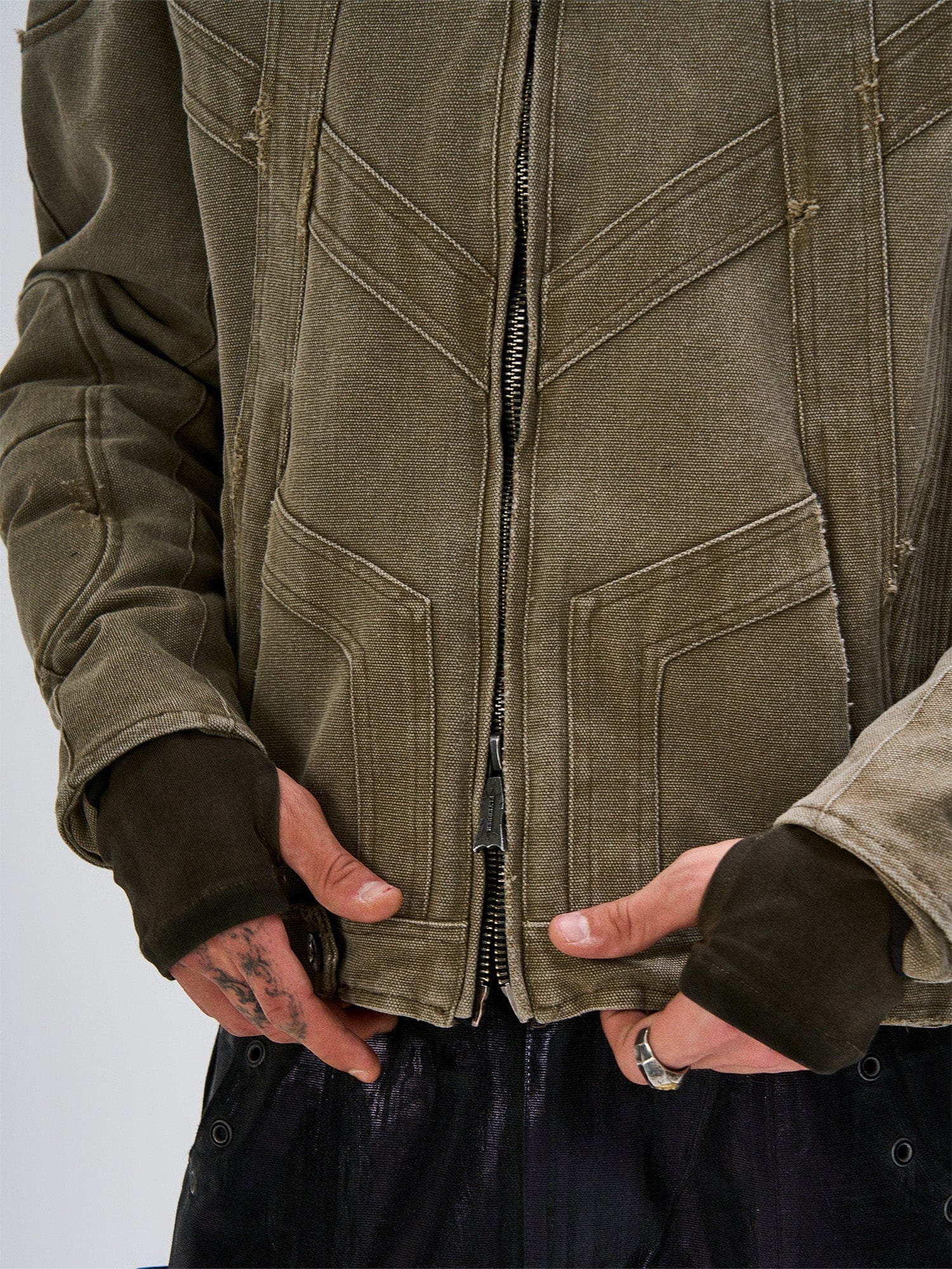 FLYERRER Panel Armor Moto Canvas Jacket