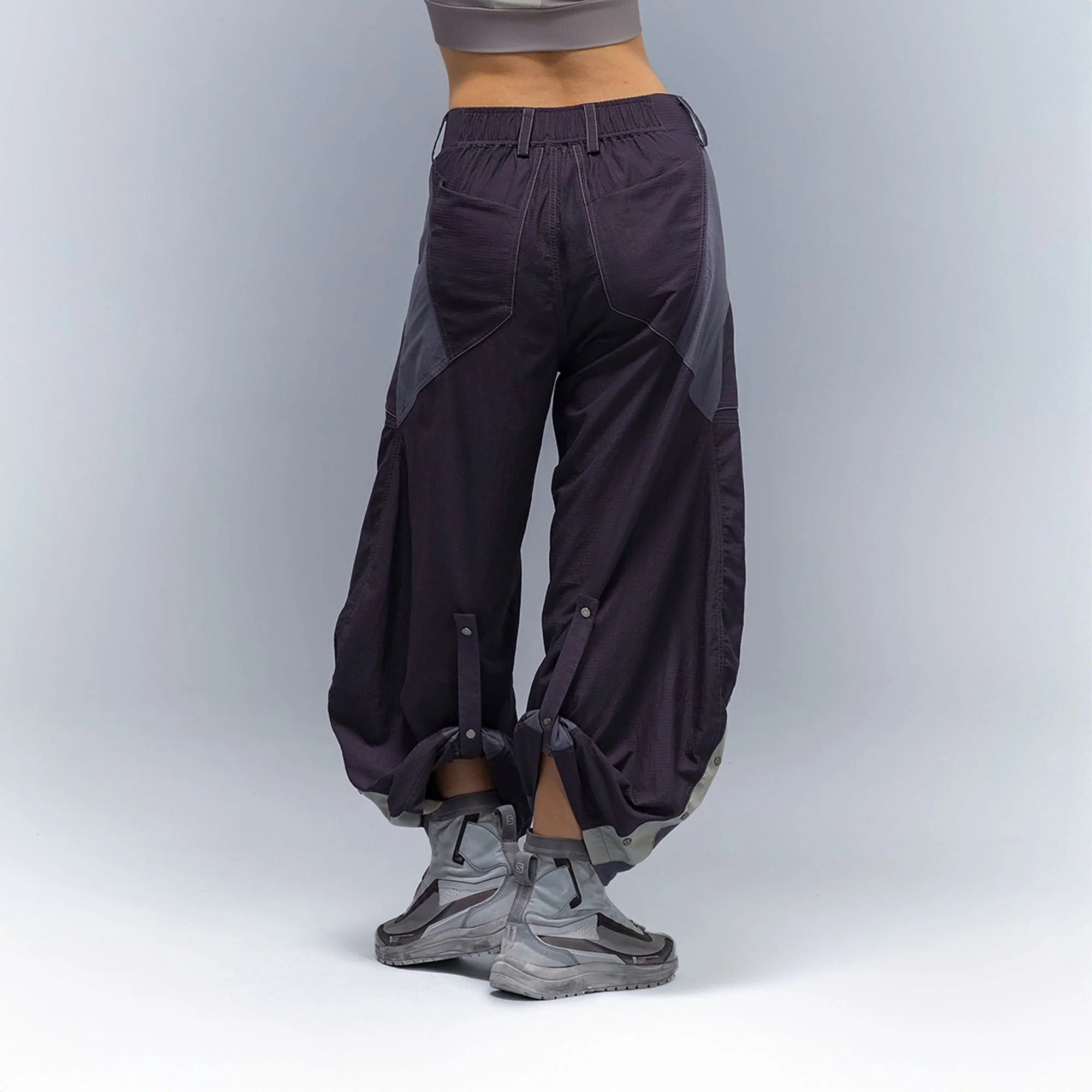 XIPHEVIL Deconstructed Contrast Panel Utility Curved Pants