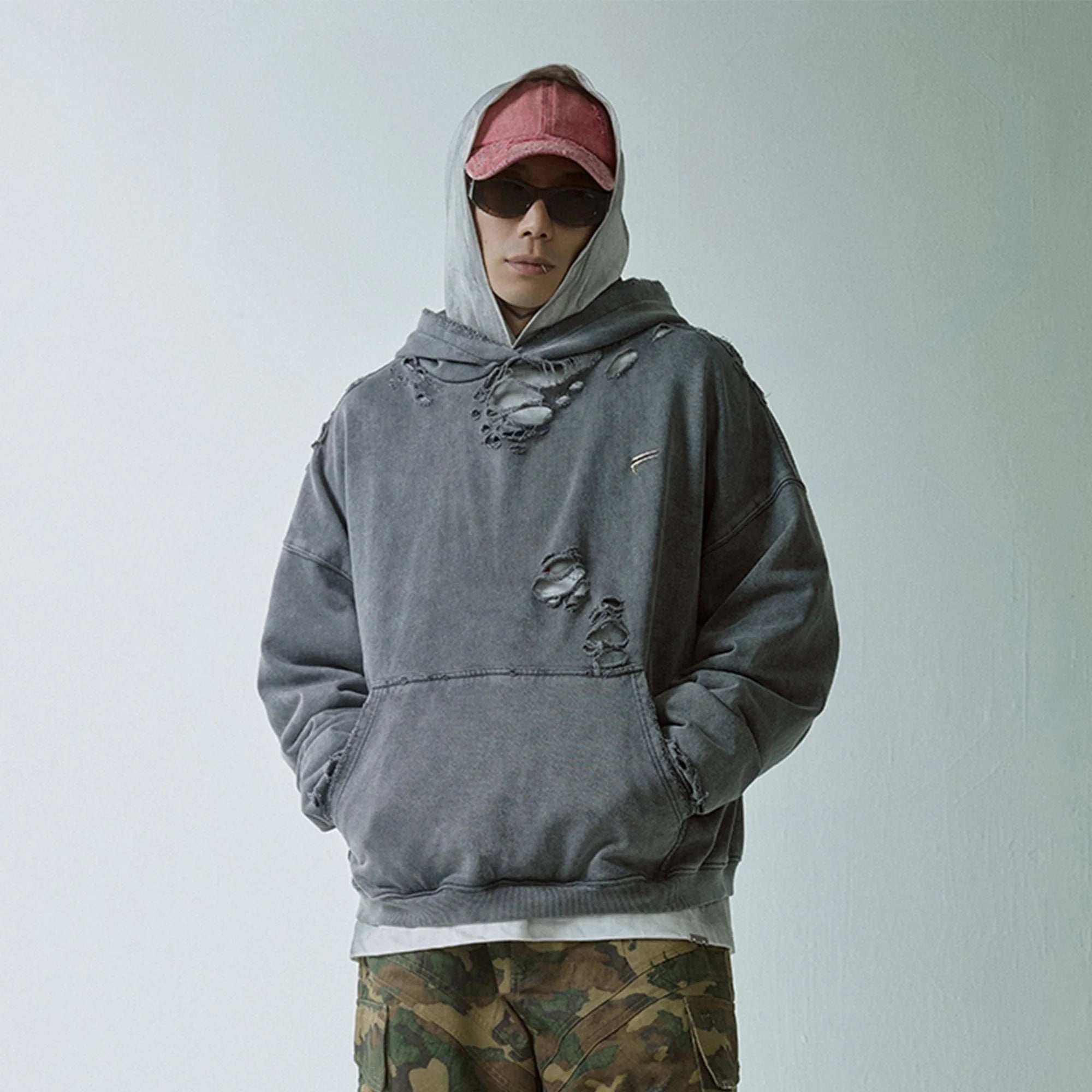 F2CE Essential Oversized Distressed Hoodie