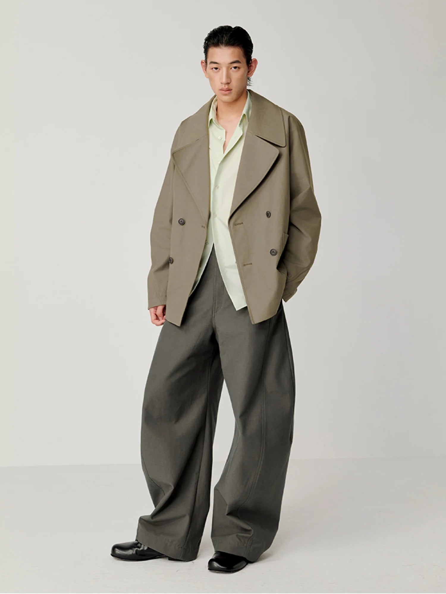 OPICLOTH Classical Double-Breasted Oversized Jacket