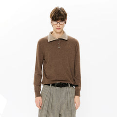 KREATE Double-Collar Wool-Blend Knit Polo