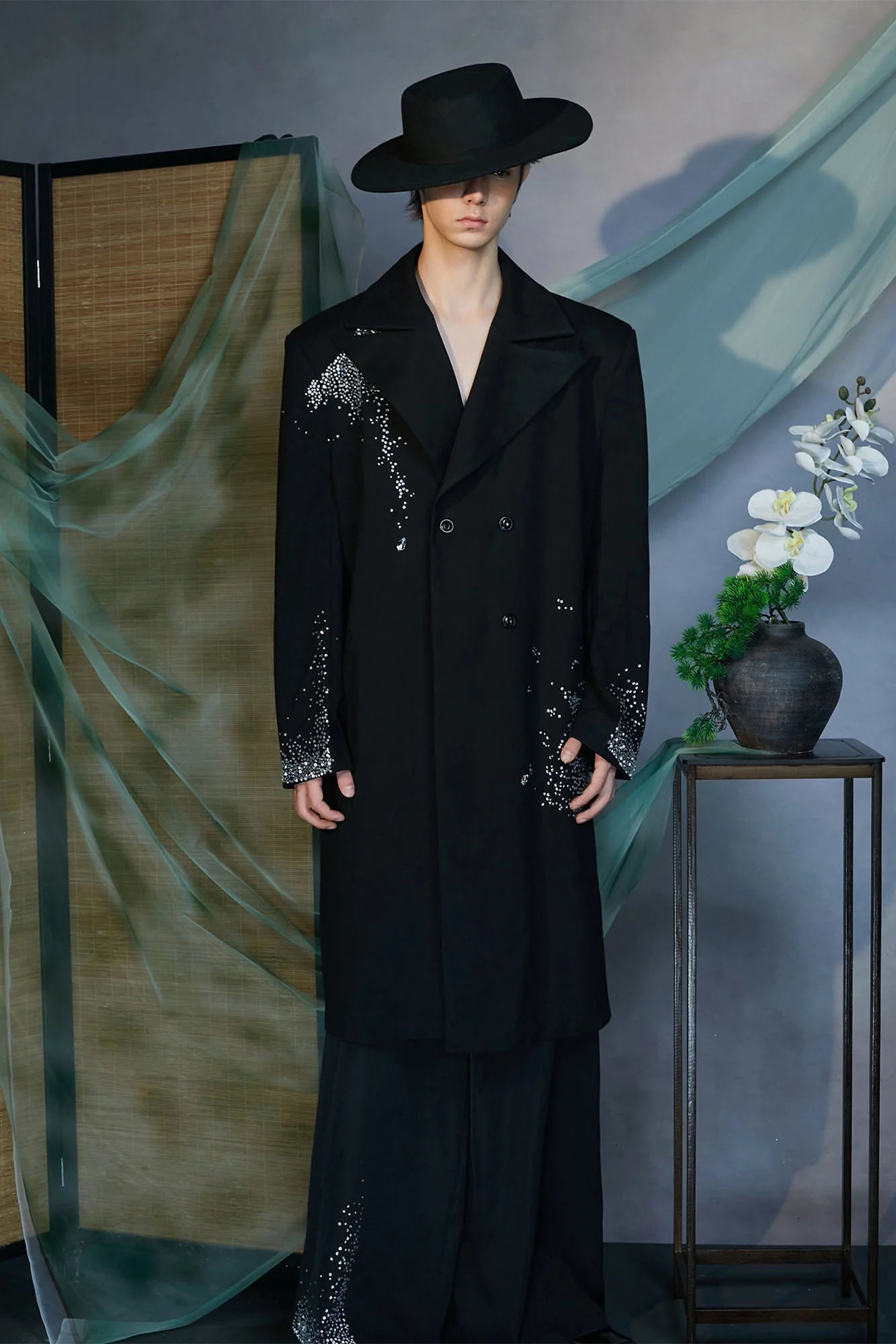 JIECHI Diamond Structured Overcoat