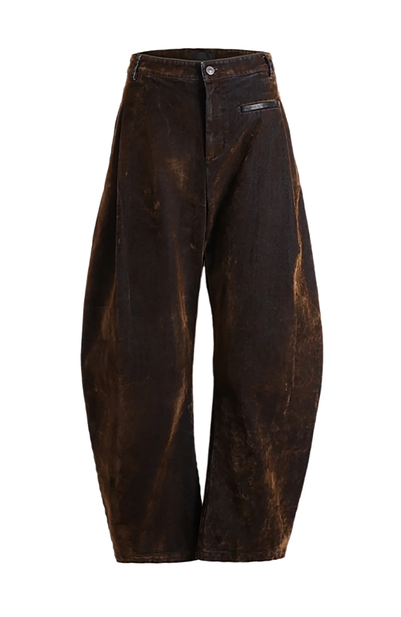 PMW Retro Flocked Washed Denim Pants