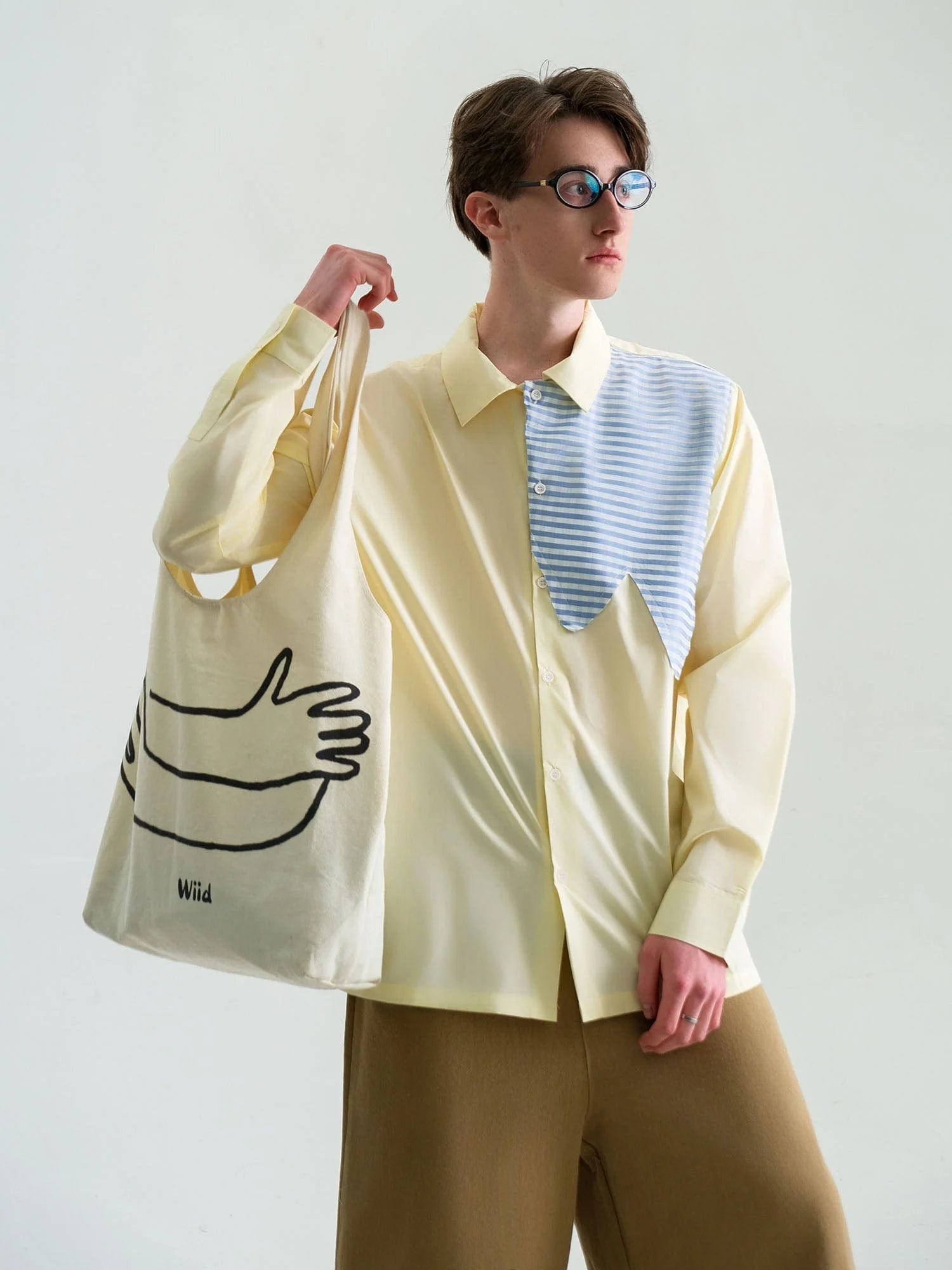 WIID Checks Asymmetrical Patch Shirt