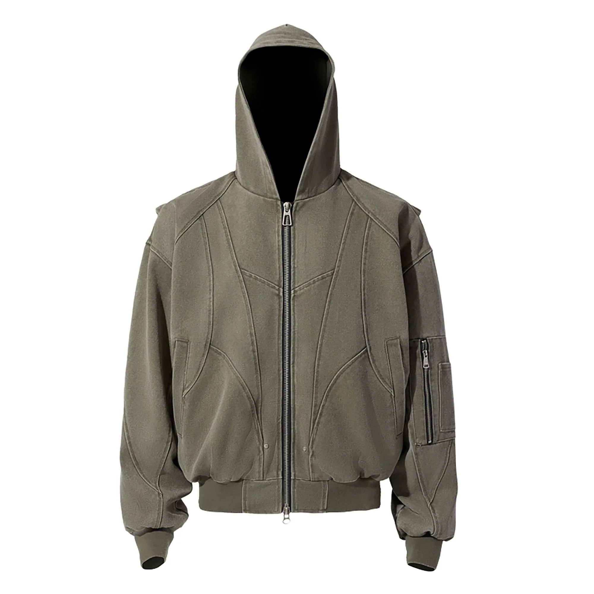 CATSSTAC Deconstructed Paneled Washed Hooded Jacket