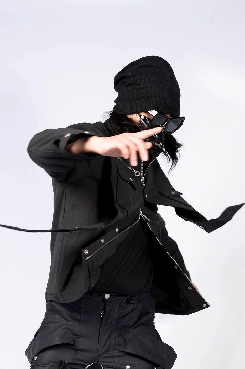 INSIDE OUT Arc Paneled Rivet Jacket