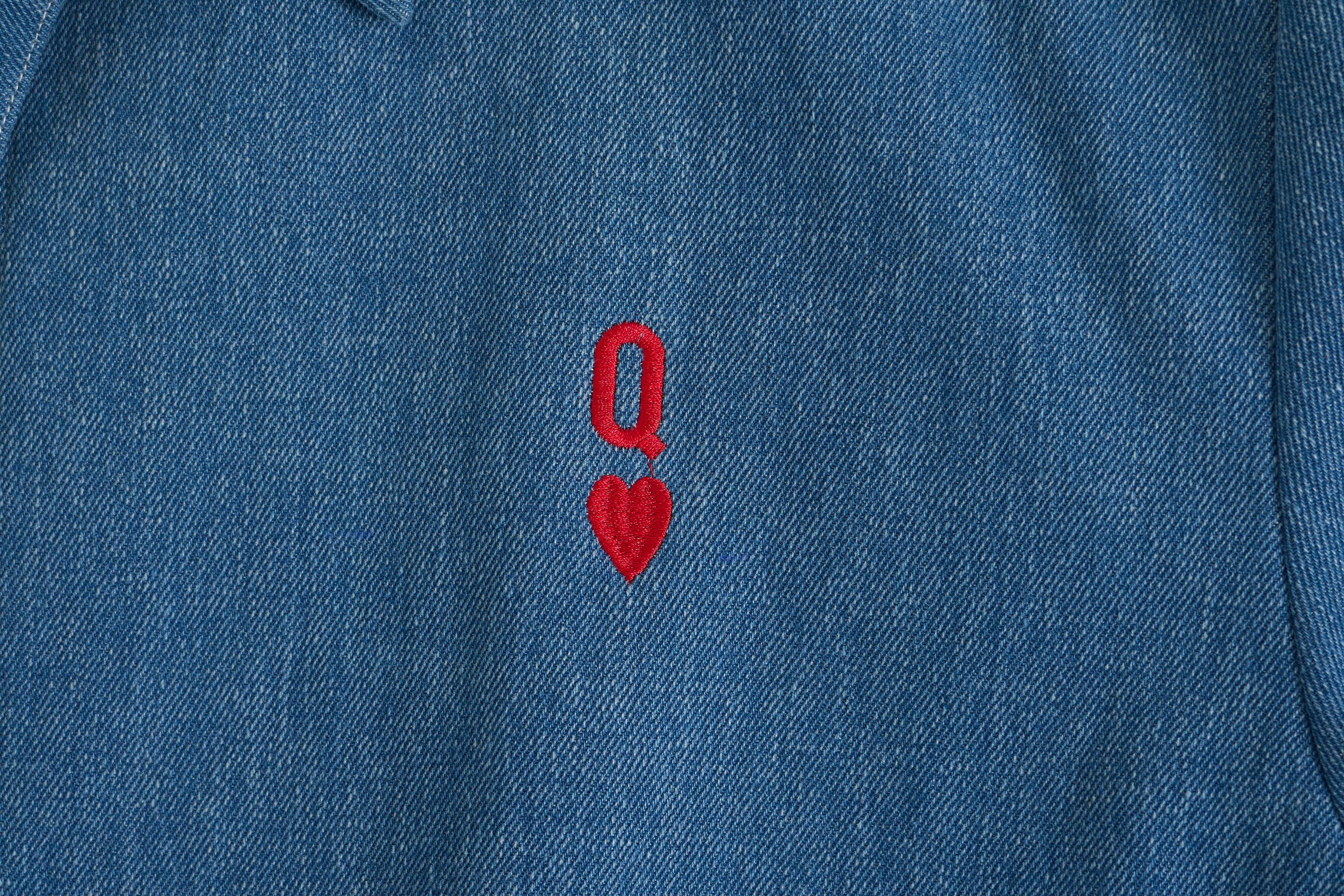 WIID Queen of Hearts Embroidered Denim Jacket