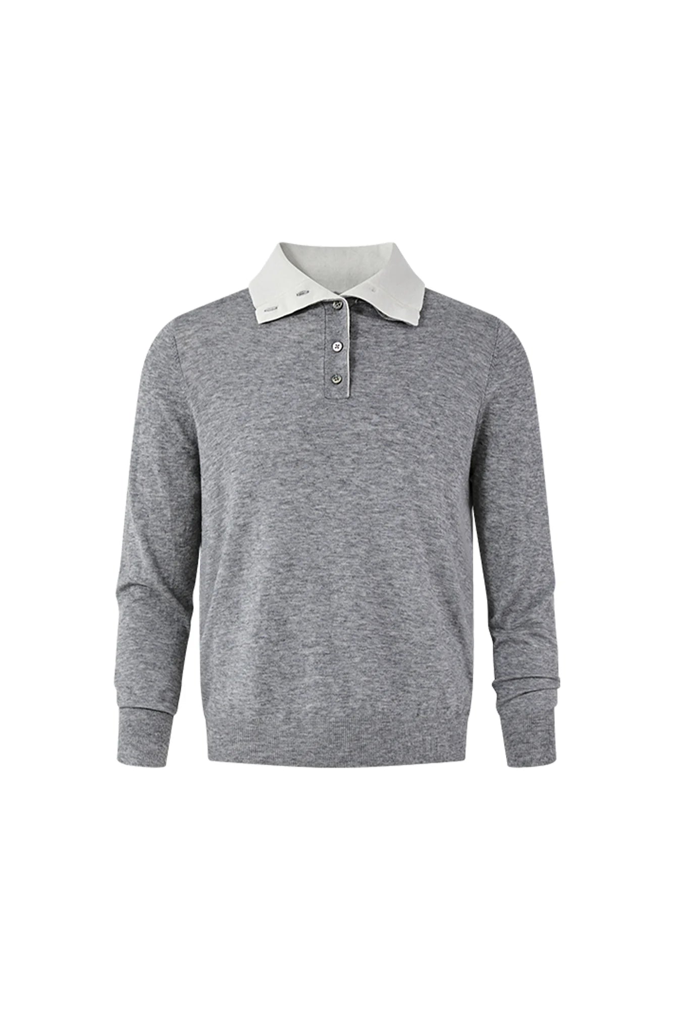 KREATE Double-Collar Wool-Blend Knit Polo