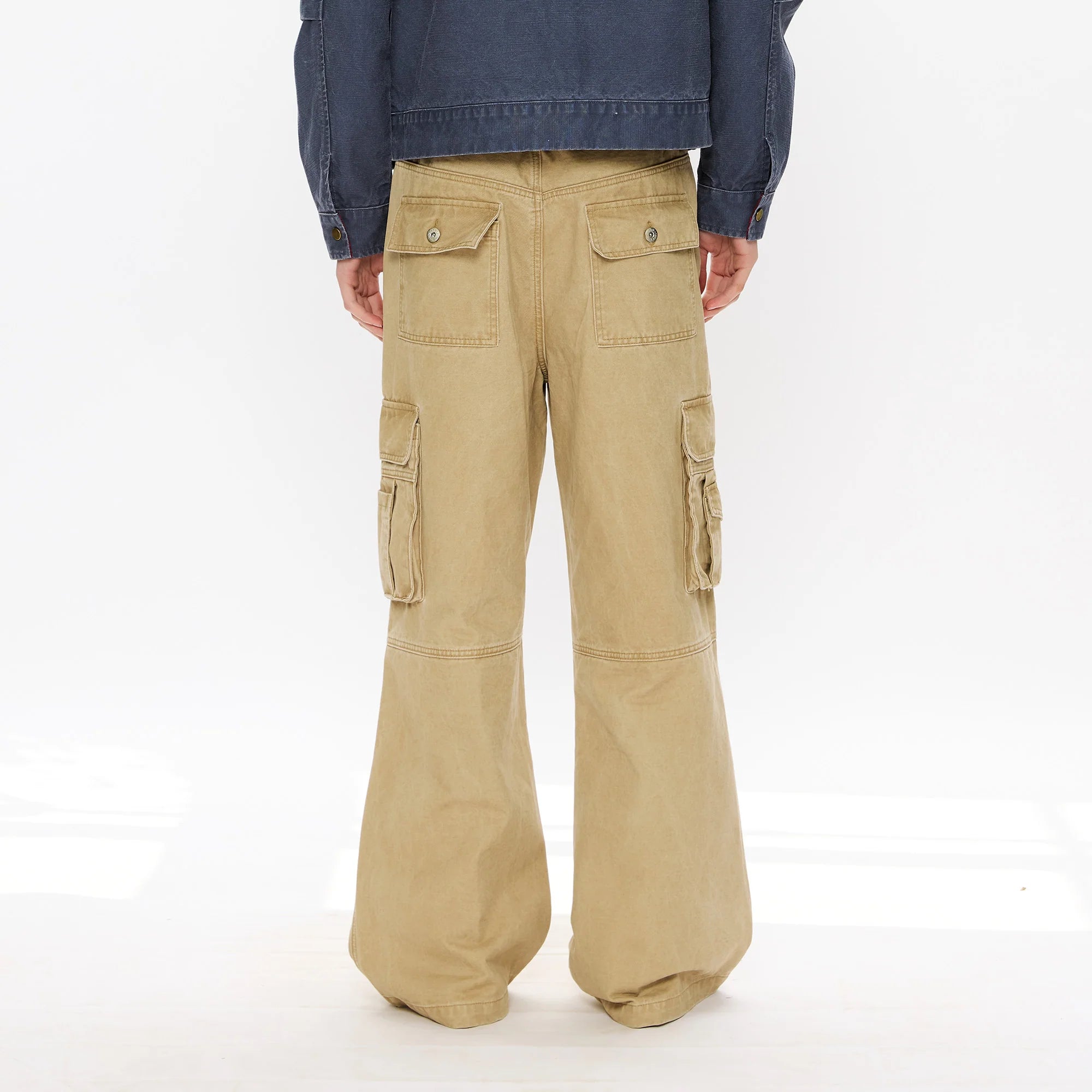 KREATE Washed Pleated Cargo Pants