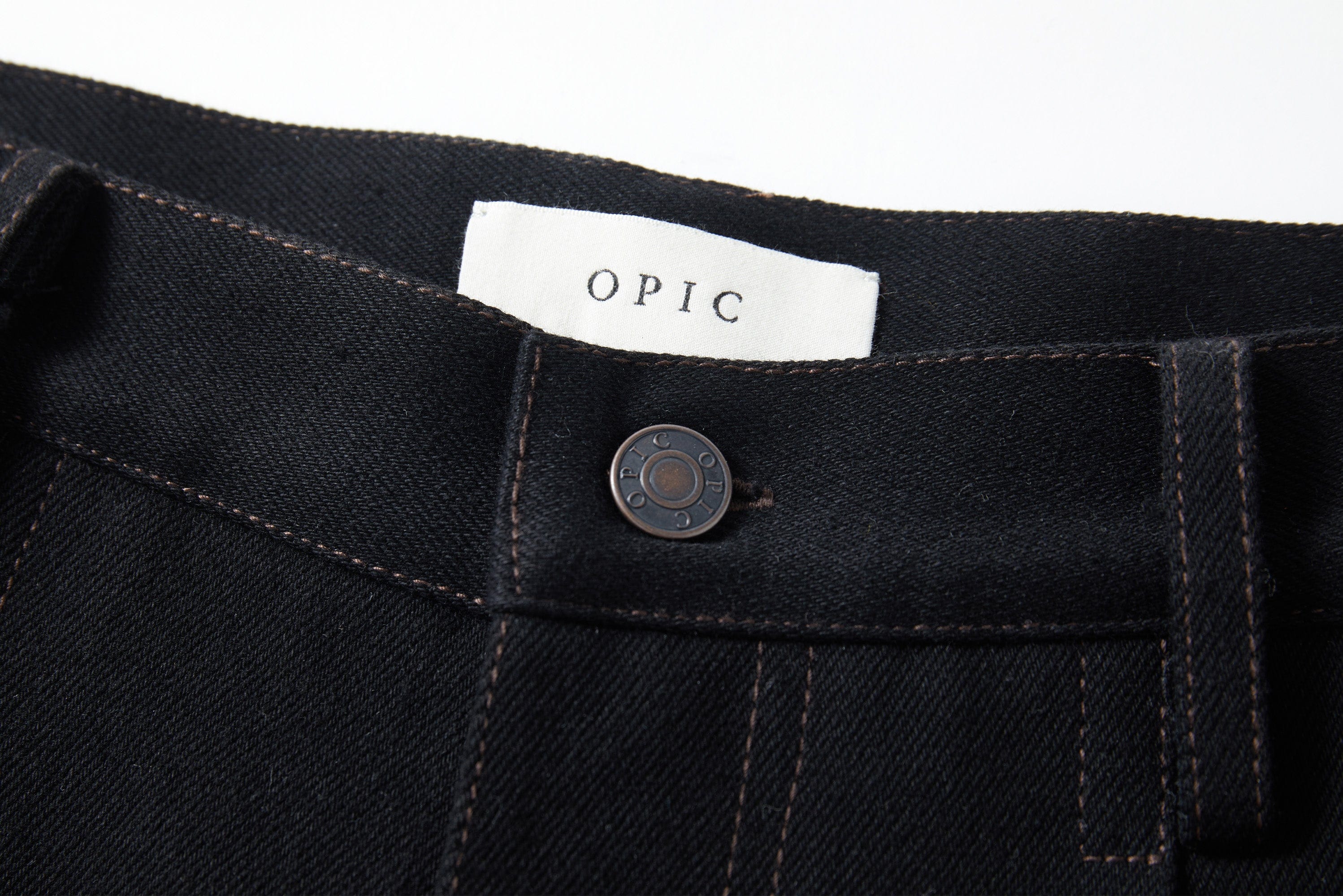 OPICLOTH Washed Contrast Stitch Wide-Leg Jeans