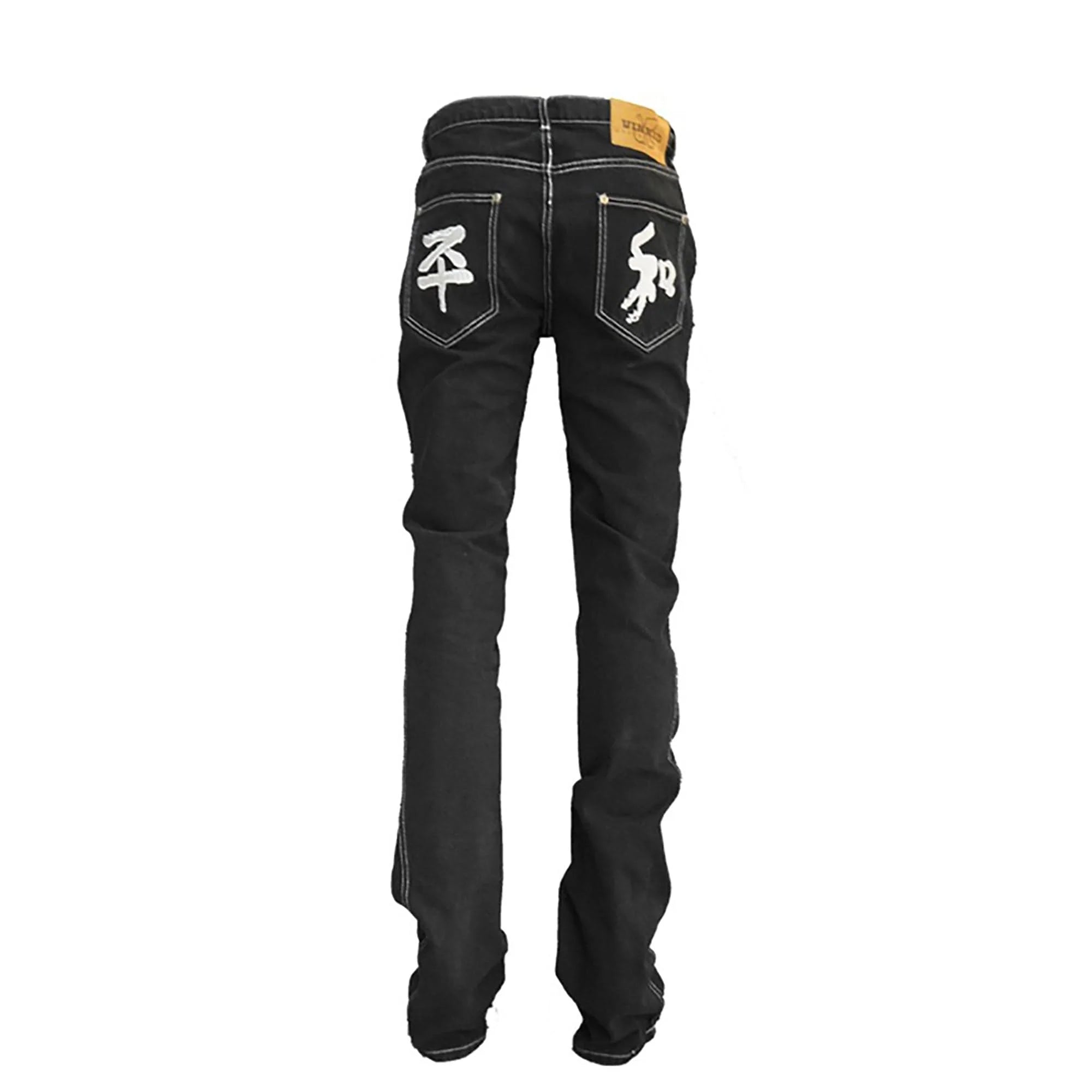 VINKID Embroidered Contrast Stitch Stacked Skinny Jeans
