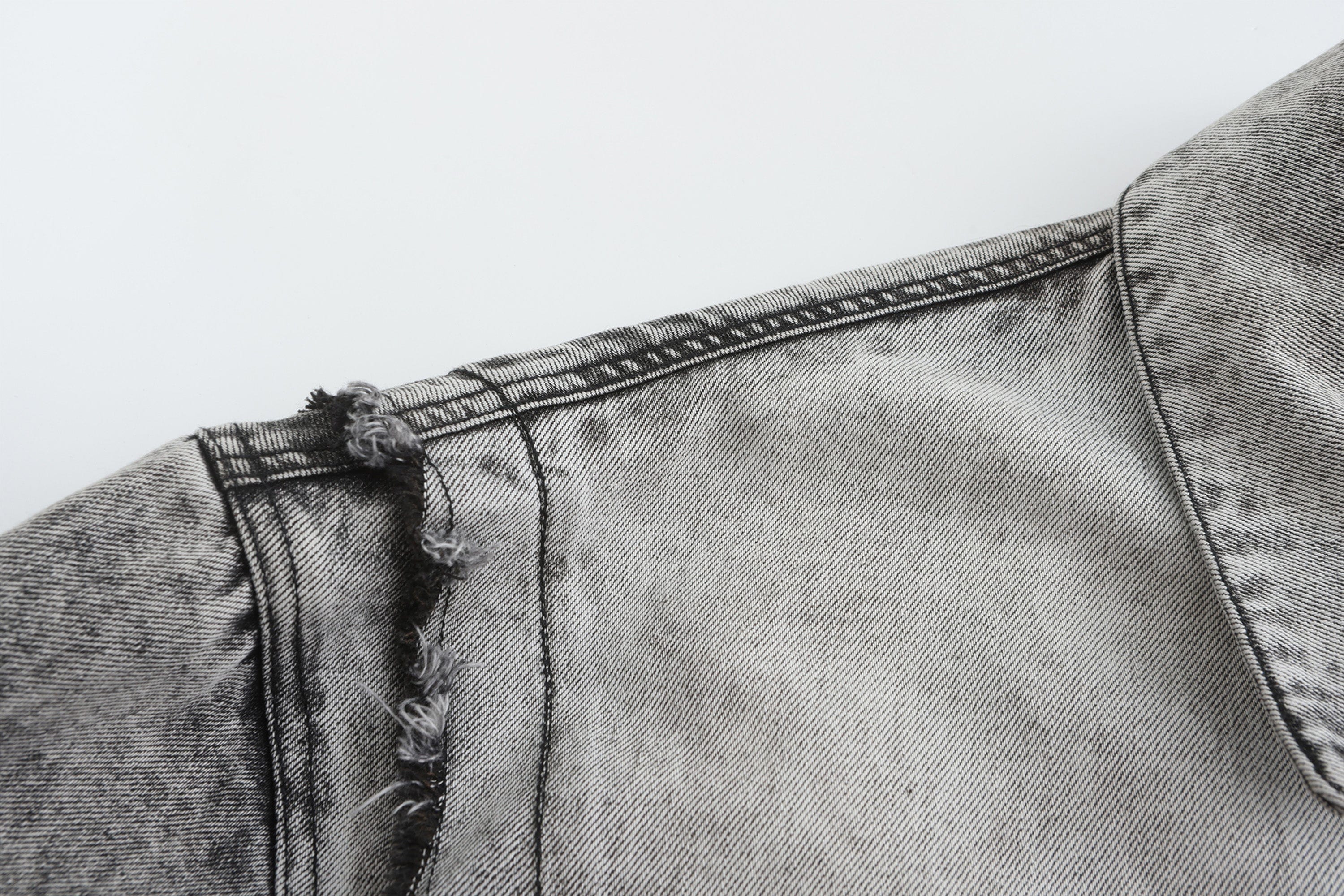 VANN VALRENCE Structural Panel Acid-Washed Oversized Denim Jacket
