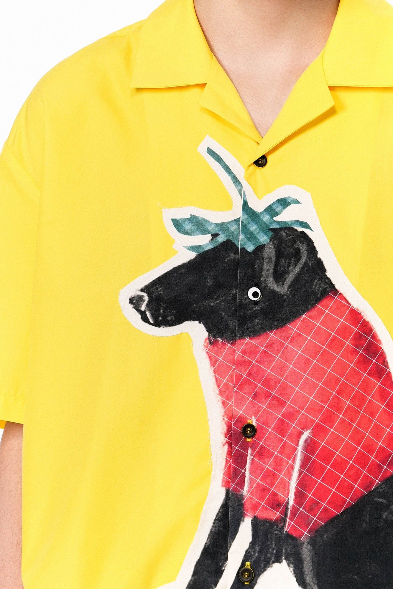 OIPWORD Strawberry Dog Graphic Half Shirt
