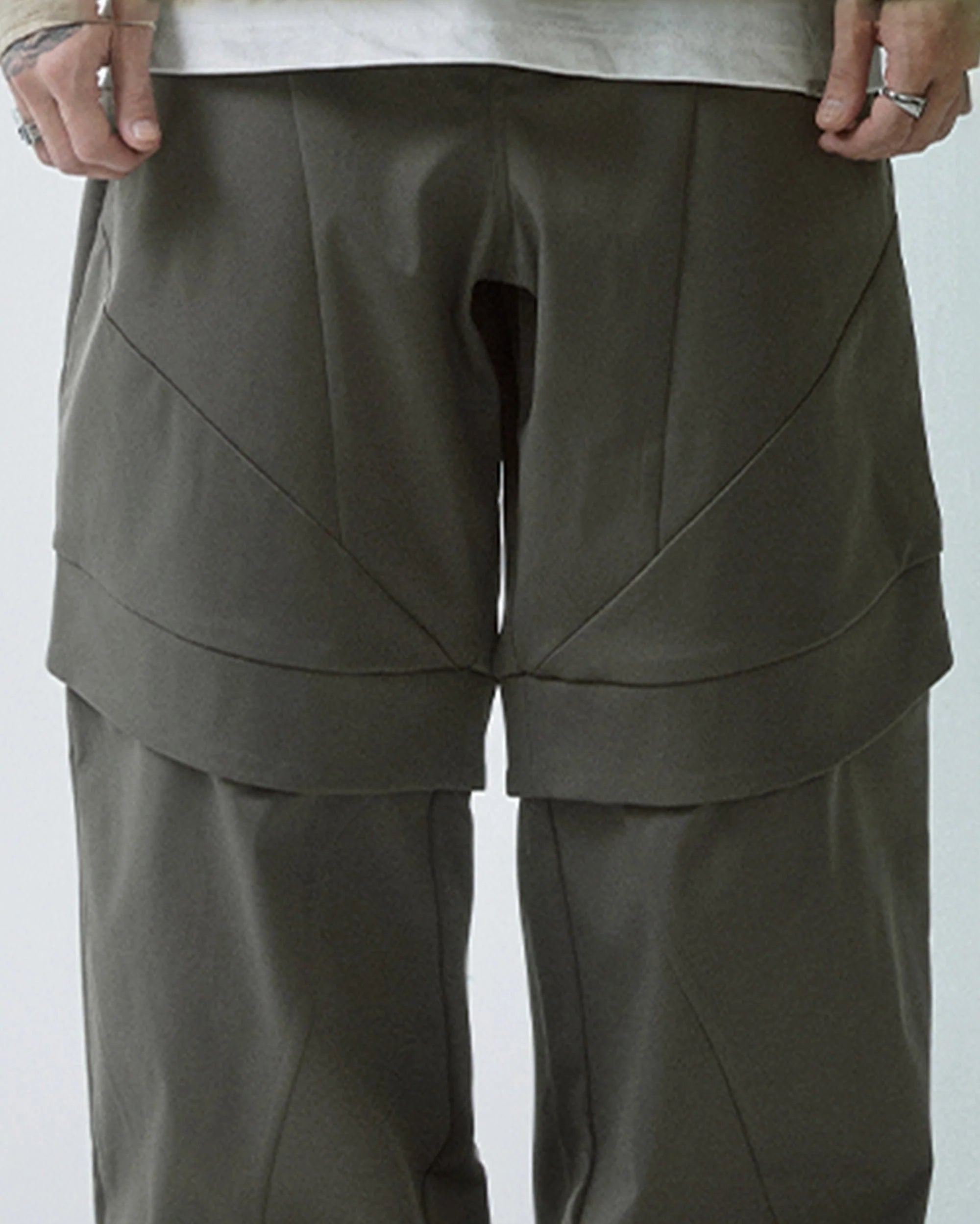 F2CE Modern Deconstructed Double-Knee Rivet Pants