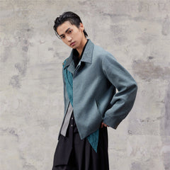 ALVNG AR ANTS Asymmetric Scarf Linen-Blend Jacket
